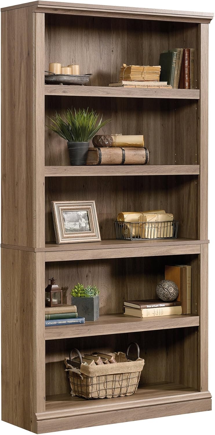 Sauder Miscellaneous Storage Bookcases/Book Shelves (5-Shelf and 3-Shelf), Salt Oak Finish