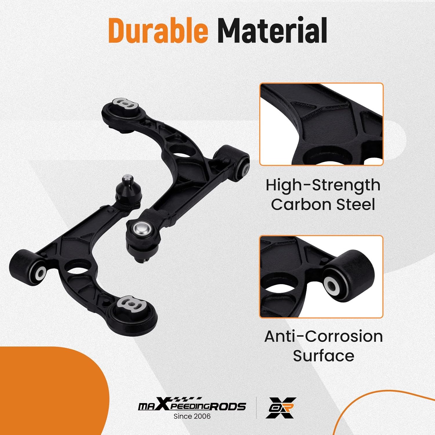 maXpeedingrods 2Pc Front Lower Control Arm w/Ball Joint for Chrysler 200 2015-2017 with 17in Wheels (2.4L / 3.6L), Dodge Dart 2013-2016 (1.4L)