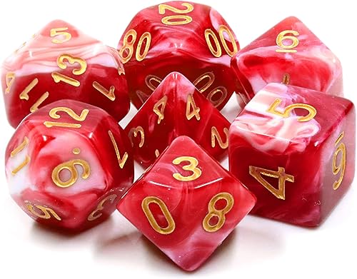 Miniatura 4 de Juego de dados poliédricos HD D&D para mazmorras y dragones RPG juegos de rol MTG Pathfinder mesa Top juegos 7 Dice Set Cherry Cream