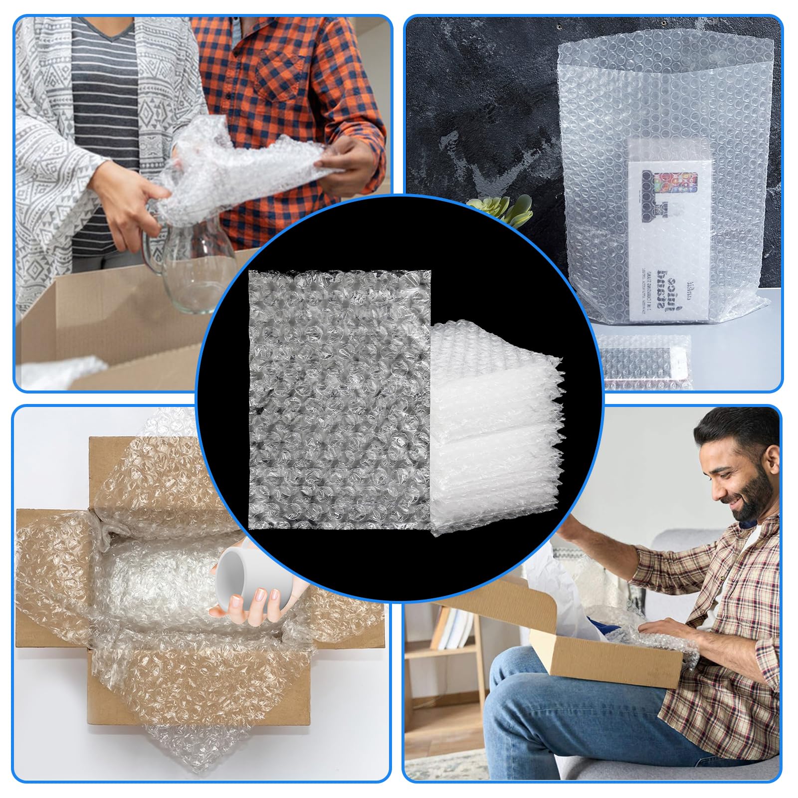 200 Piezas 10,2 x 15,2 cm Bubble Wrap. Material de embalaje, Bubble Wrap Tapizada,Bolsas de burbujas de burbujas para mudanza y envío embalaje.