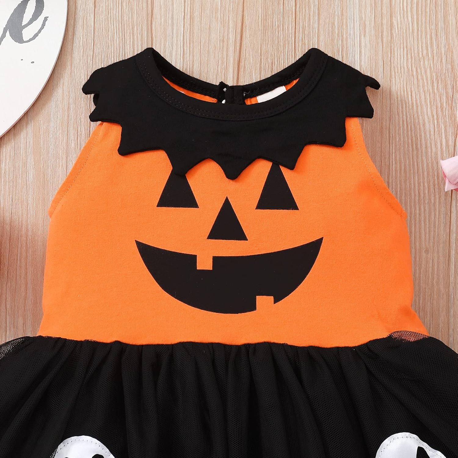Toddler Baby Girl Halloween Outfit Sleeveless Pumpkin Tutu Dresses Little Kids Girl Halloween Clothes - Image 4