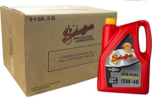 Schaeffer Manufacturing Co. 9000CK4-006 SynShield OTR Plus Full Synthetic Diesel Engine Oil 5W-40, 1-Gallon Bottle (Pack of 6)