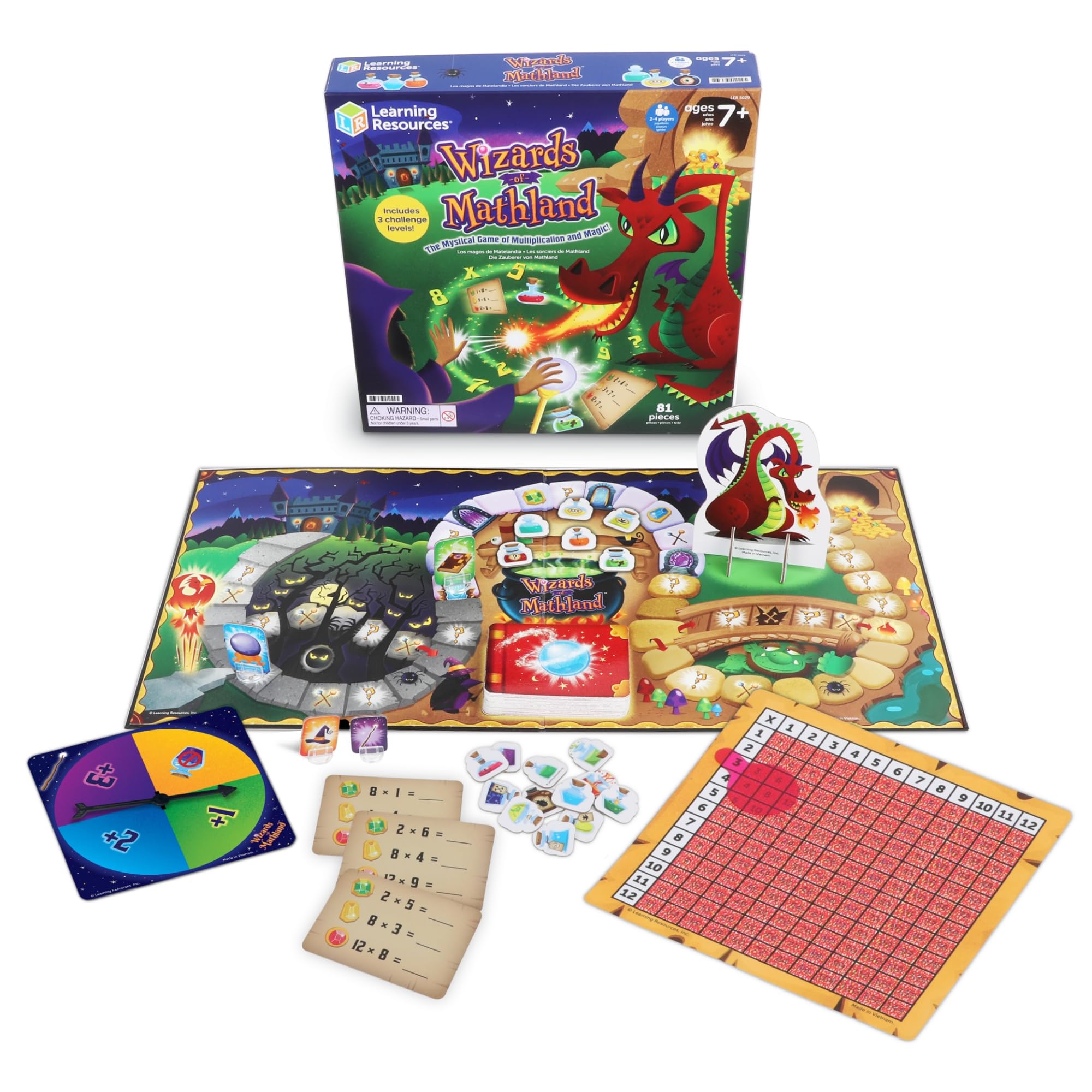 Learning Resources Wizards of Mathland Einmaleins Brettspiel Grundschule 6+