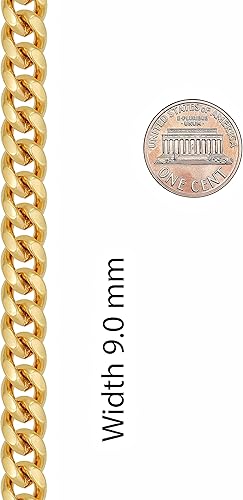 Miniatura 8 de LIFETIME JEWELRY Pulsera de cadena de eslabones cubanos Miami Curb de 0.354 in chapada en oro real de 24 quilates