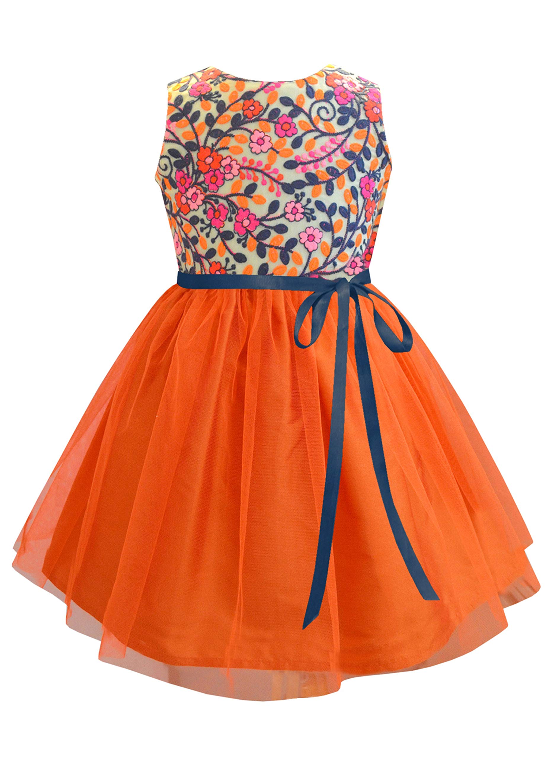 A.T.U.N. (ALL THINGS UBER NICE) Vestido bordado sin mangas hasta la rodilla para niñas para fiestas y ocasiones especiales