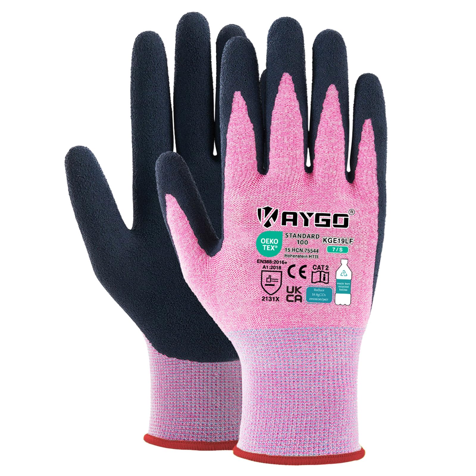 KAYGO Latex Coated Work Gloves for Women Breathable 12 works Recycled Polyester Gardening Gloves