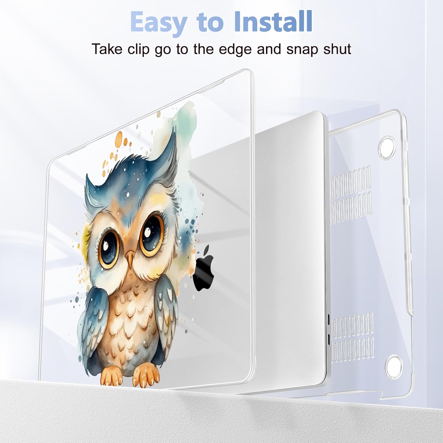for MacBook Pro 16 inch Case 2019 2020 Release Model A2141, Plastic Hard Shell Cover with Keyboard Cover for MacBook Pro 16 inch with Touch Bar & Touch ID - Cute owl - Image 5