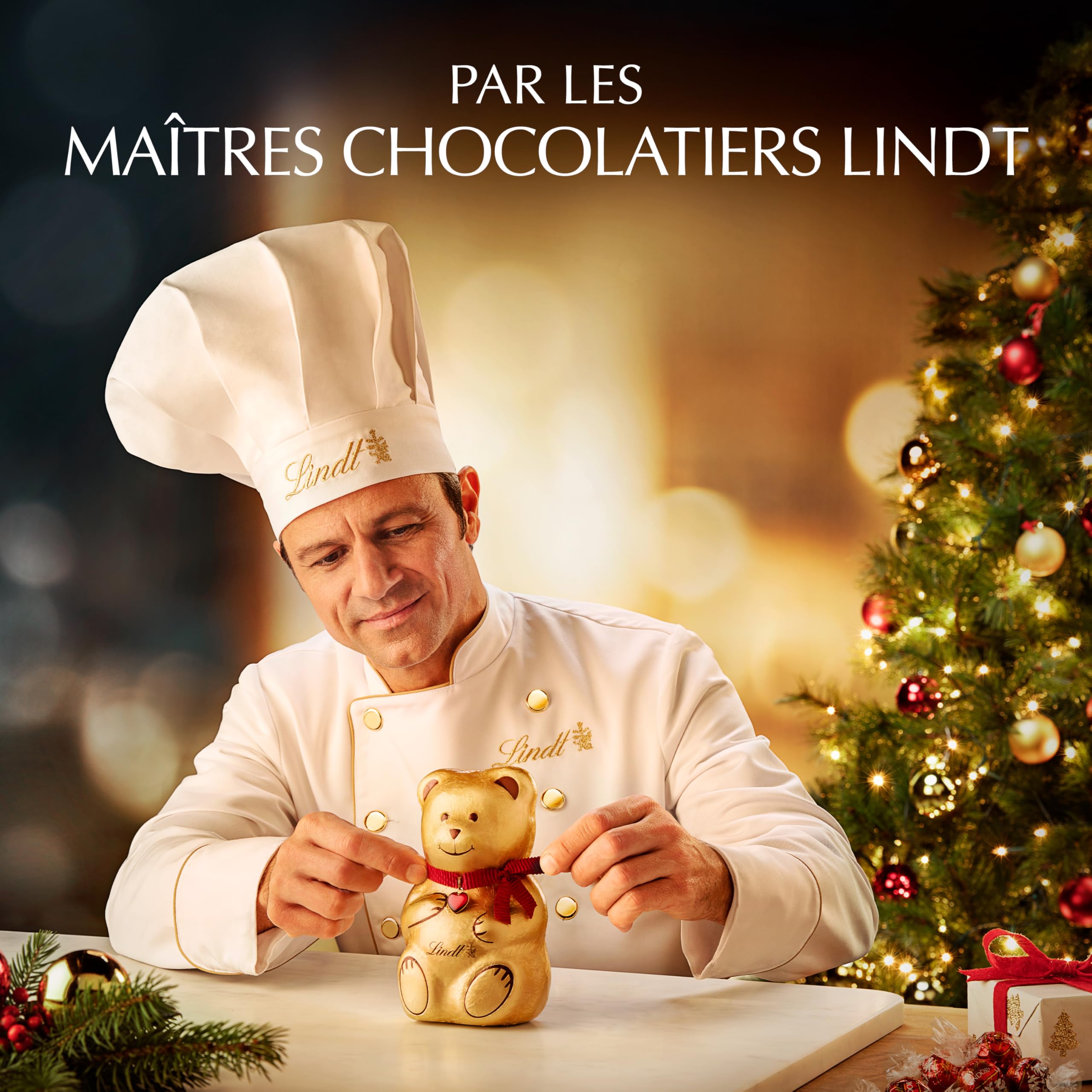 Lindt - Barrette de 5 Mini-moulages TEDDY - Chocolat au Lait - Idéal pour Noël, 5x10g