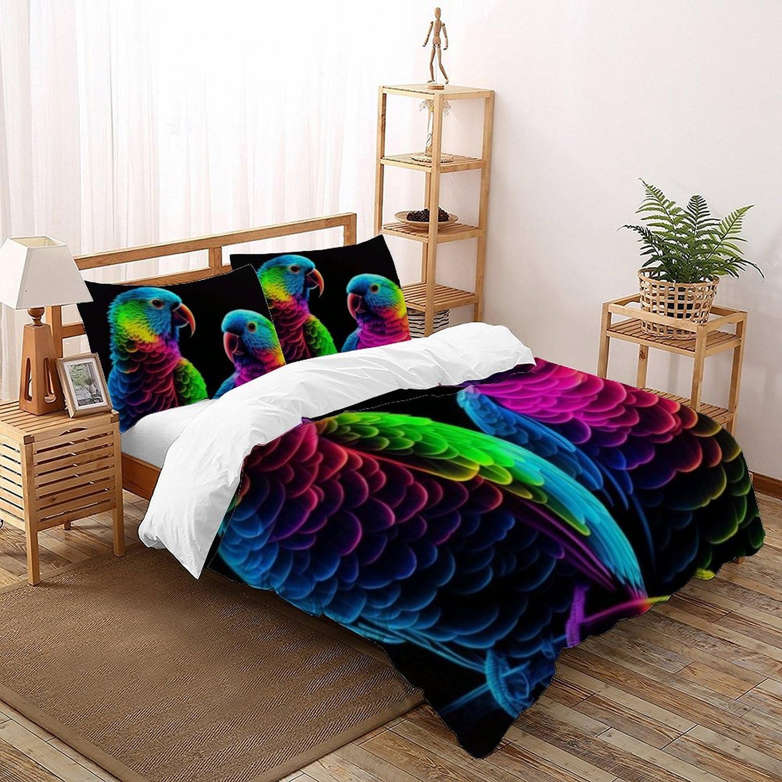 Parrot Jeu Cadeau Set de lit lumineux pour transformer la chambre enfants en jungle d'art