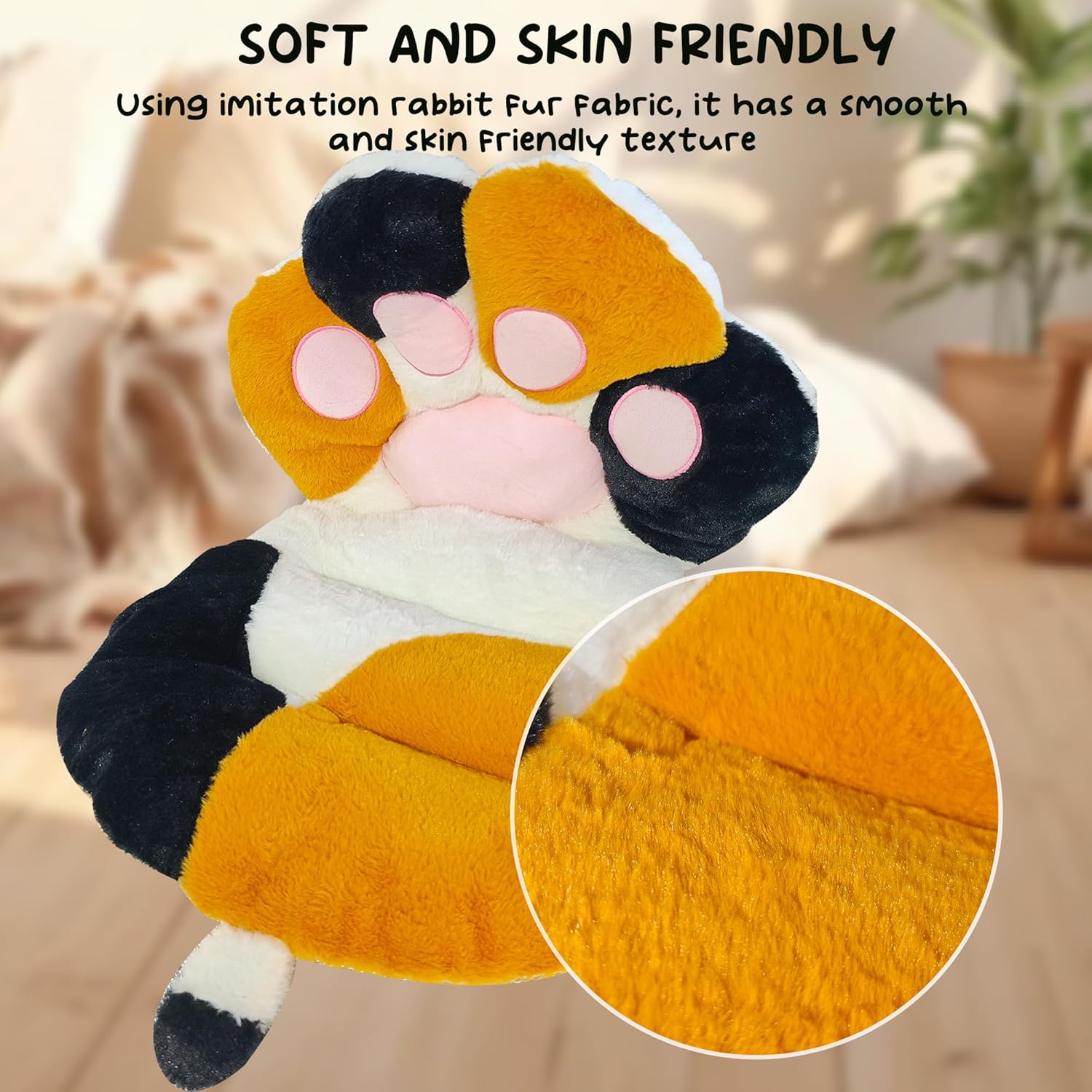 Cat Paw Seat Cushion with Backrest - Ergonomic Office Chair Pad for Long Sitting | Memory Foam Support Pillow, Dormitory Desk Chair Cushion & Funny Air Pad for Gaming/Study