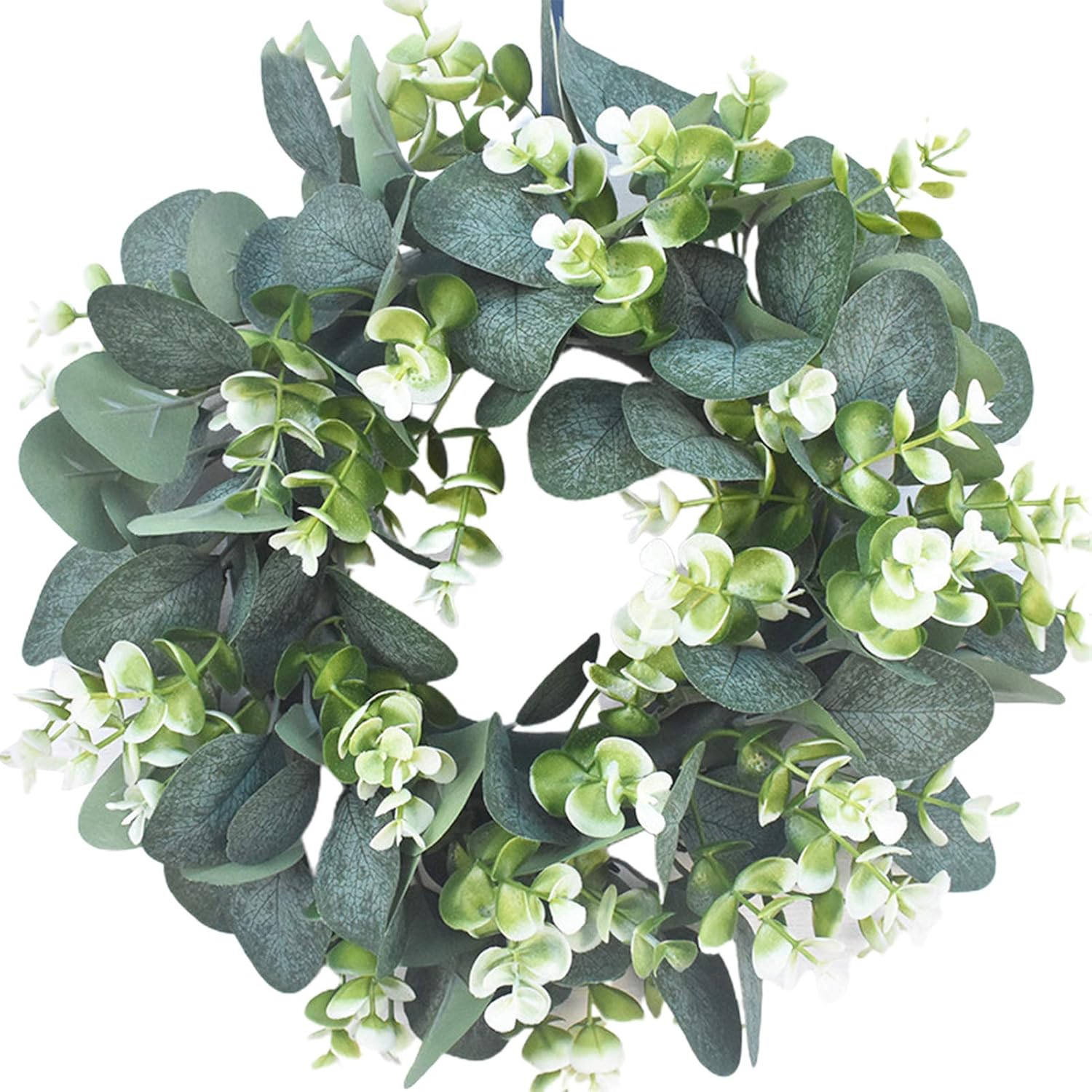 Eucalyptus Wreaths for Front Door,Artificial Flower Door Wreaths for Spring Summer,Simulation Garland,Artificial Garland Wreath Outdoor Hanging Decor Wedding Party Hanging Wall Decor Green L