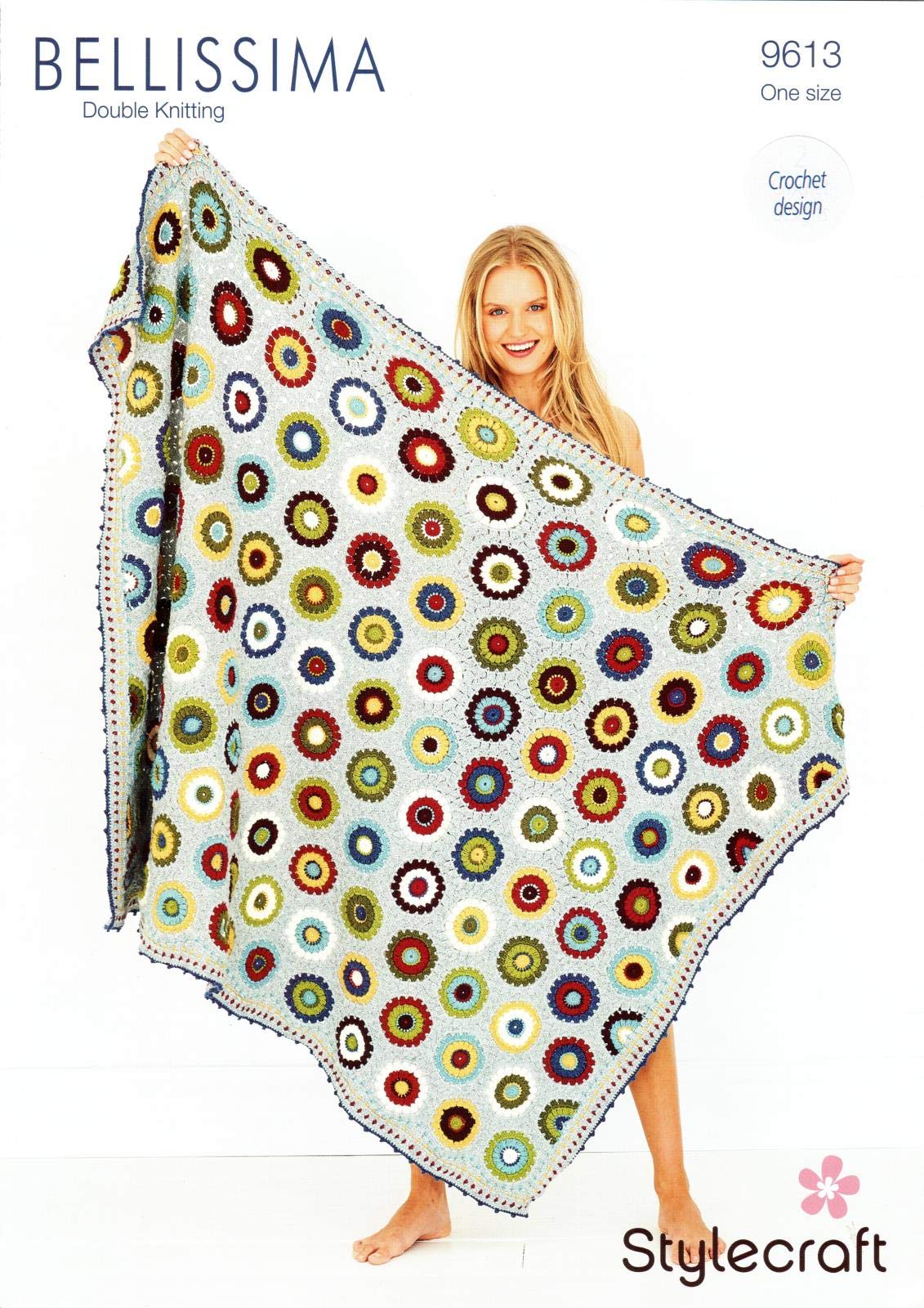 Bellissima DK Pattern 9613 Pressed Flowers Blanket - One Size, 2 Crochet Designs