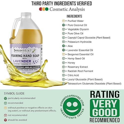 Miniatura 3 de Beessential All Natural Foaming Hand Soap Refill Bulk, 64 oz Lavender  Made with Moisturizing Aloe & Honey - Made in the USA