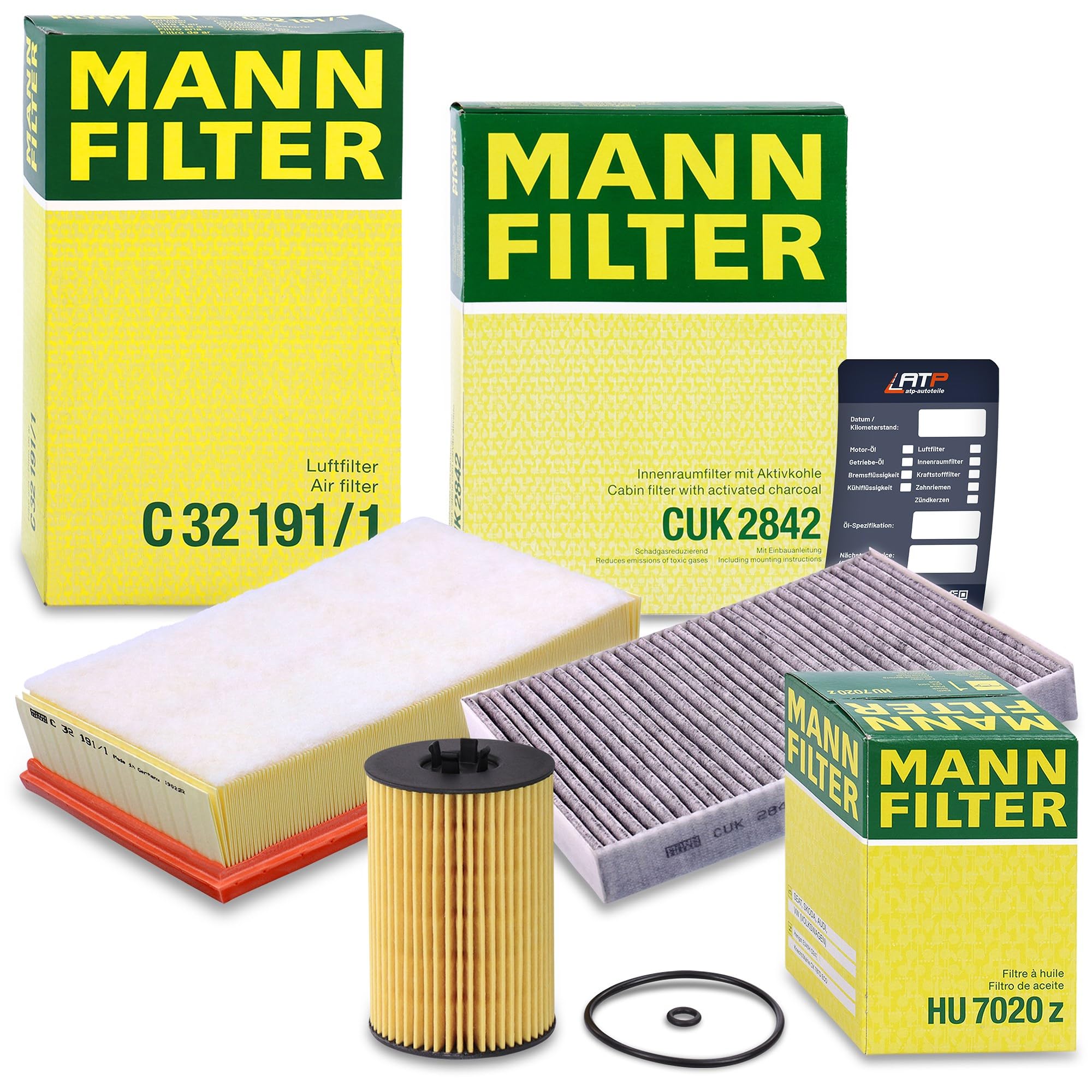 MANN-FILTER Inspektionspaket Filterset 1x Ölfilter, 1x Luftfilter, 1x Innenraumfilter (Aktivkohlefilter) Kompatibel mit VW MULTIVAN T6, TRANSPORTER T6 / CARAVELLE T6