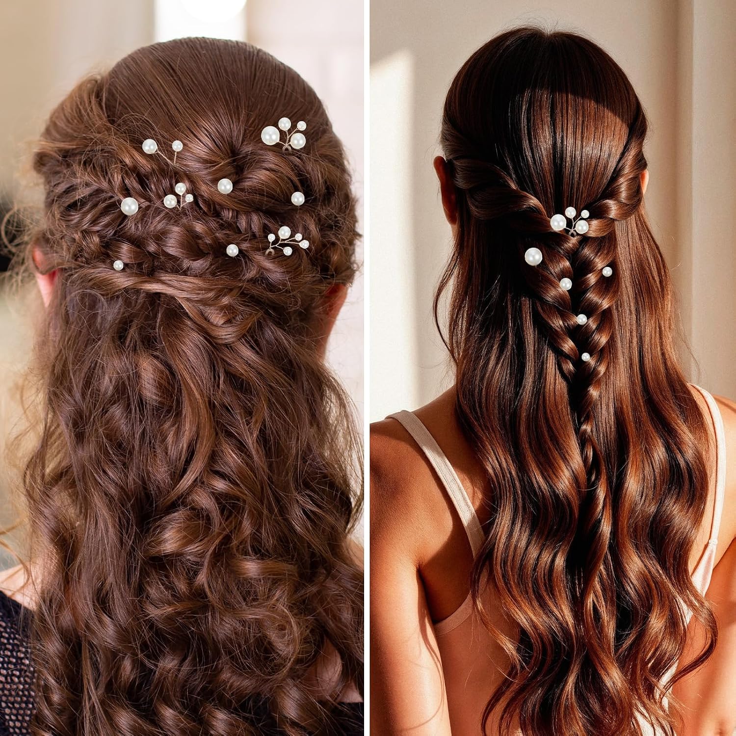 Nogeqi 12pcs Wedding Bridal Hair Accessories,Pearl Hair Pins, Pearl Hair Accessories for Women Wedding Brides and Bridesmaids Daily Hair Style