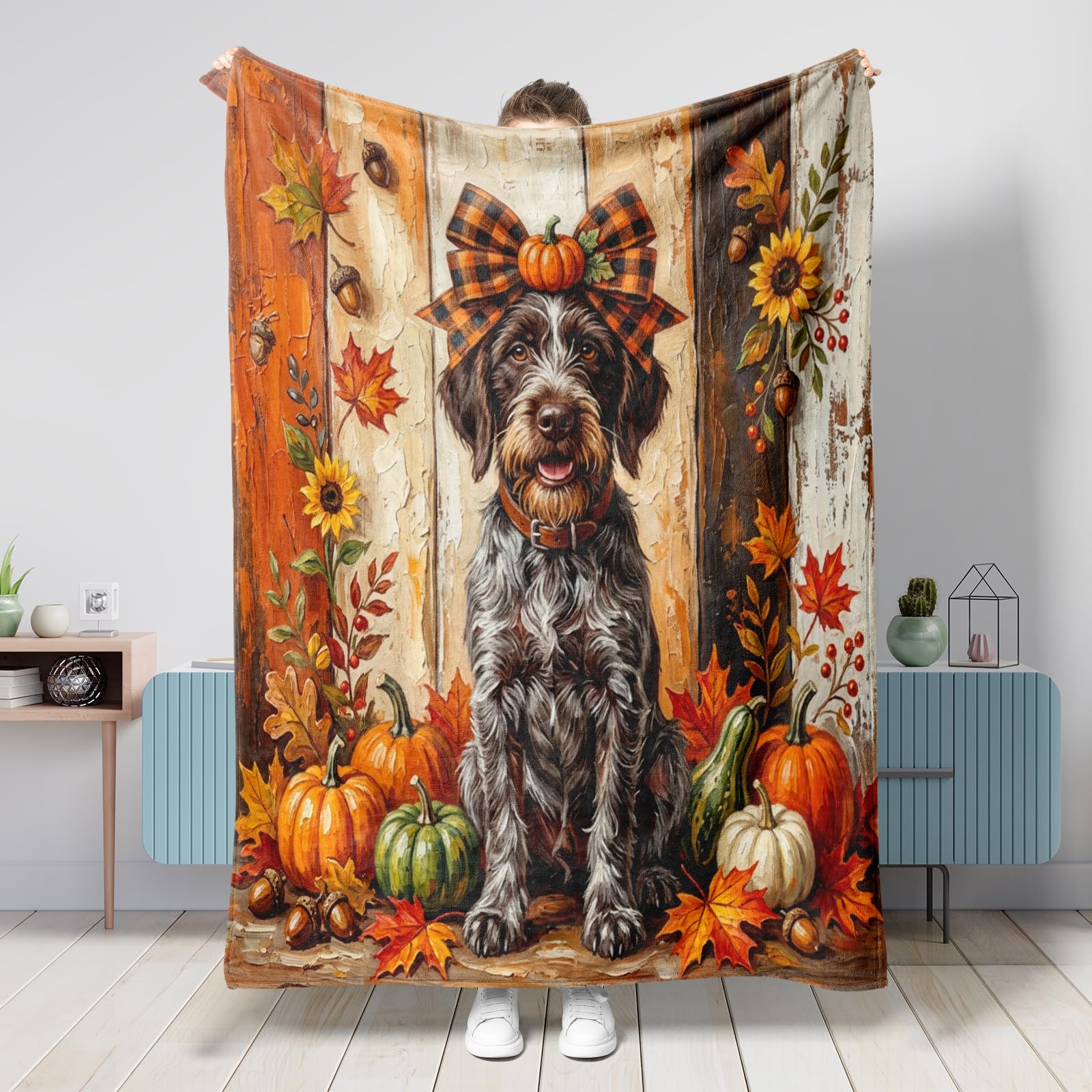 Couverture pelucheuse d'automne lit king size plaid rustique à poils longs canapé salon voyage