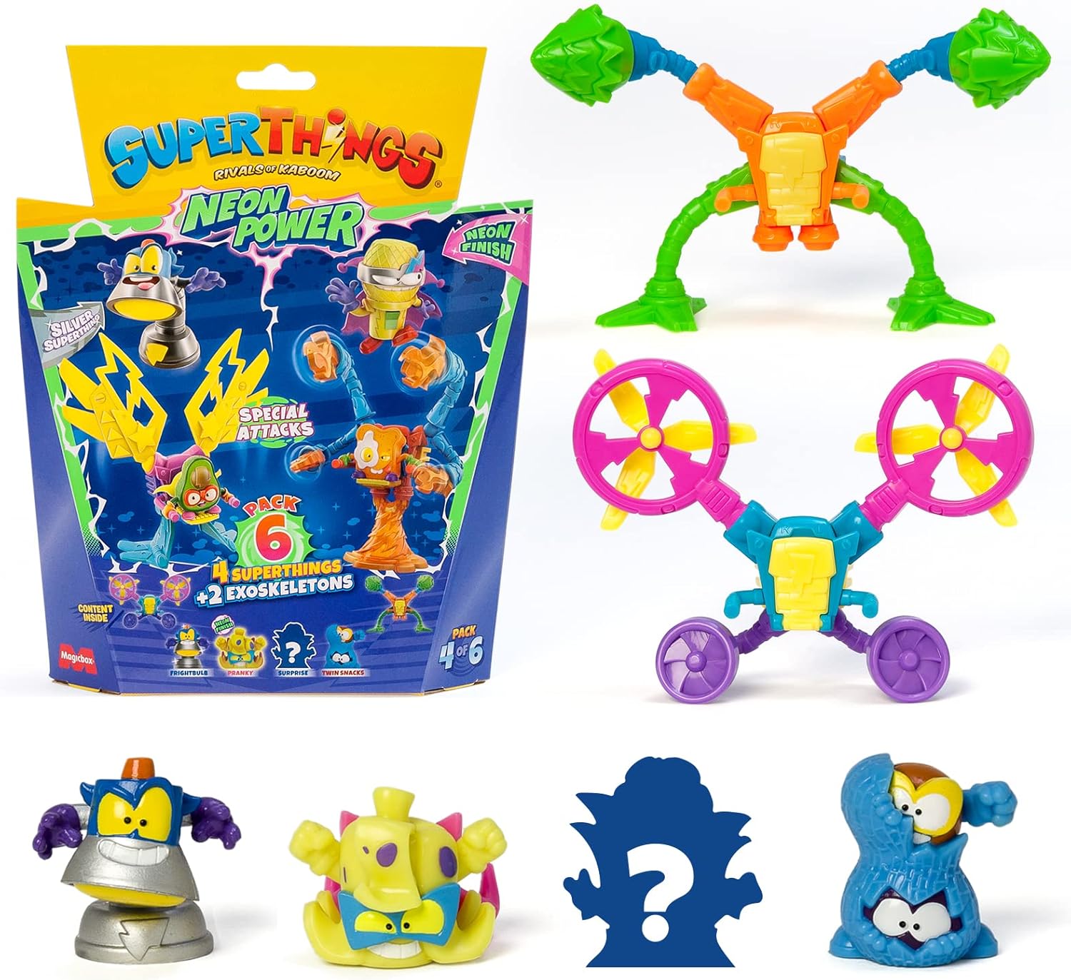 SUPERTHINGS Neon Power Series Pack of 6 Includes 4 SuperThings (1