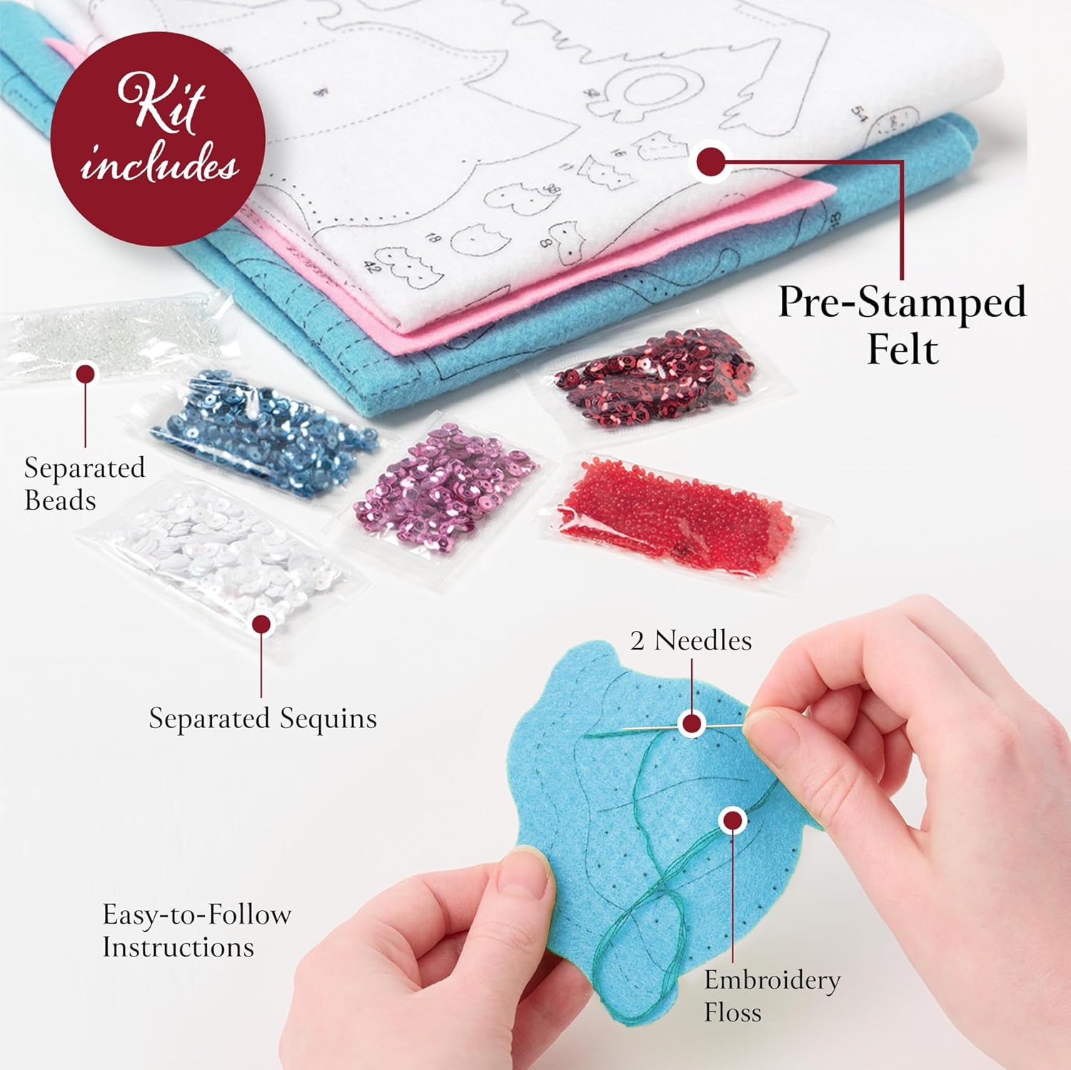 Bucilla Felt Applique Wreath Making Kit, Putz Village, Perfect for DIY Arts and Crafts