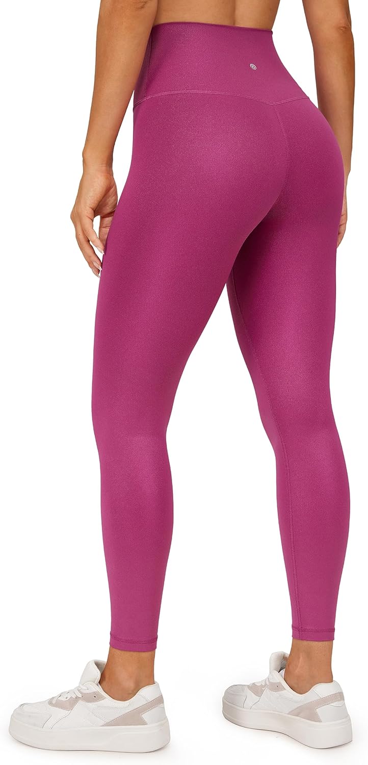 CRZ YOGA Matte Faux Leather Leggings 25" - Butterluxe High Waisted Stretch Ankle Leather Pants for Women Pleather Tights