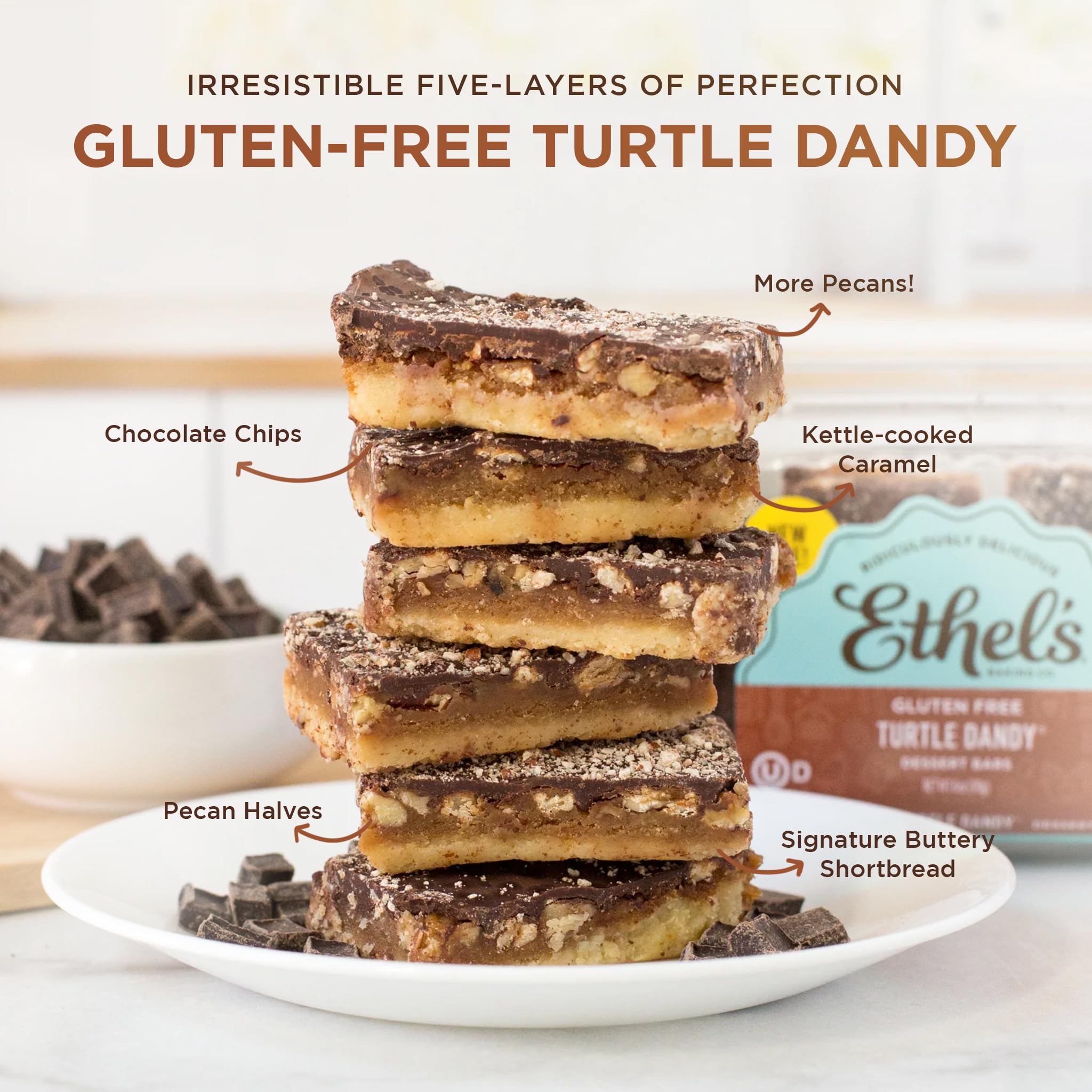 Amazon.com: Ethel's Baking Company Turtle Dandy Bars – Gluten-Free