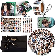 Album Gift box Set, Including 127PCS JUHOON GREENGREEN Photocards55pcs photocard+72pcs mini Sticker,73PCS Album Sticker Pack,1 Keychain and 1 tape Gift for Merch JUHOON