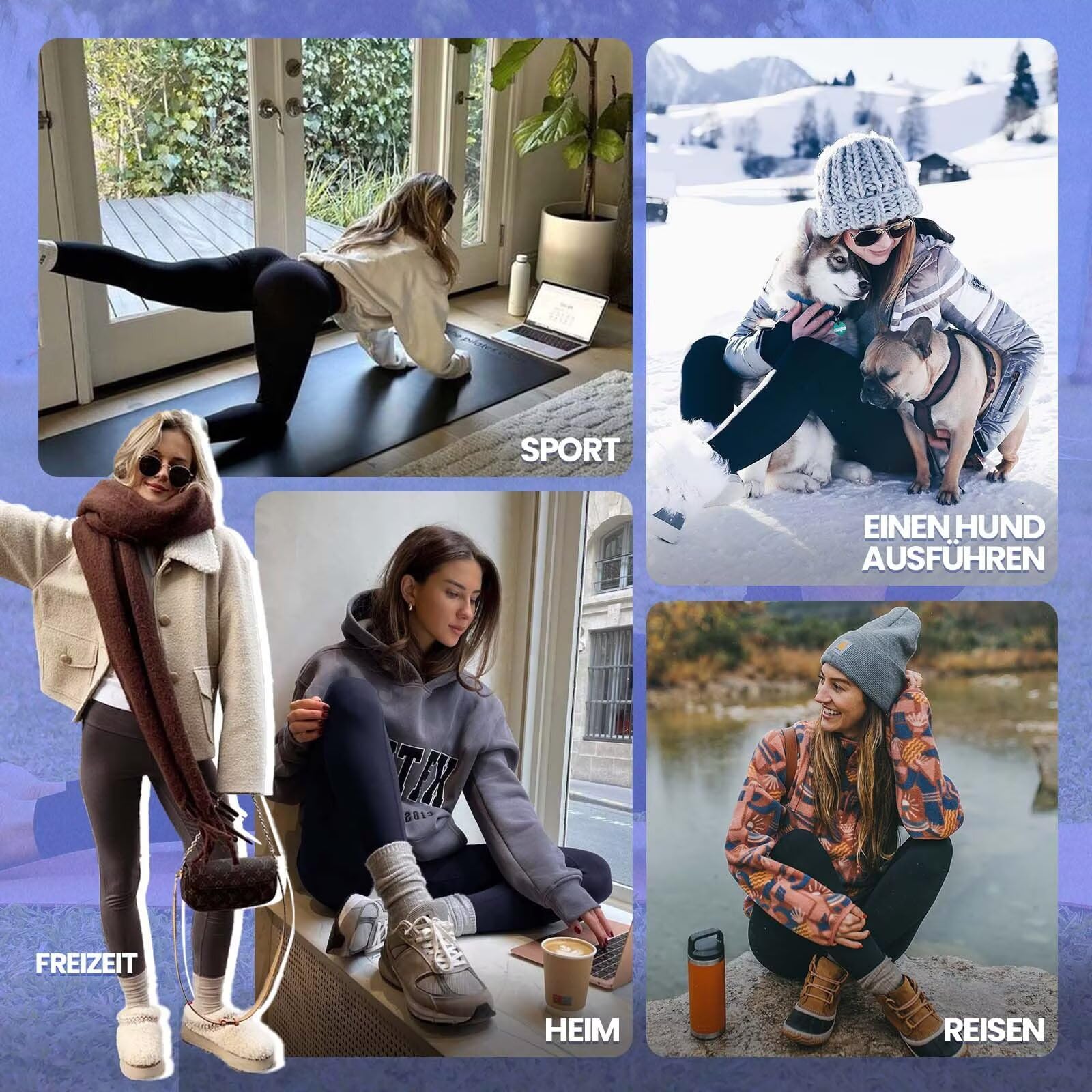 TNNZEET Leggins Termici Donna Vita Alta Termico Invernali Autunno e Inverno