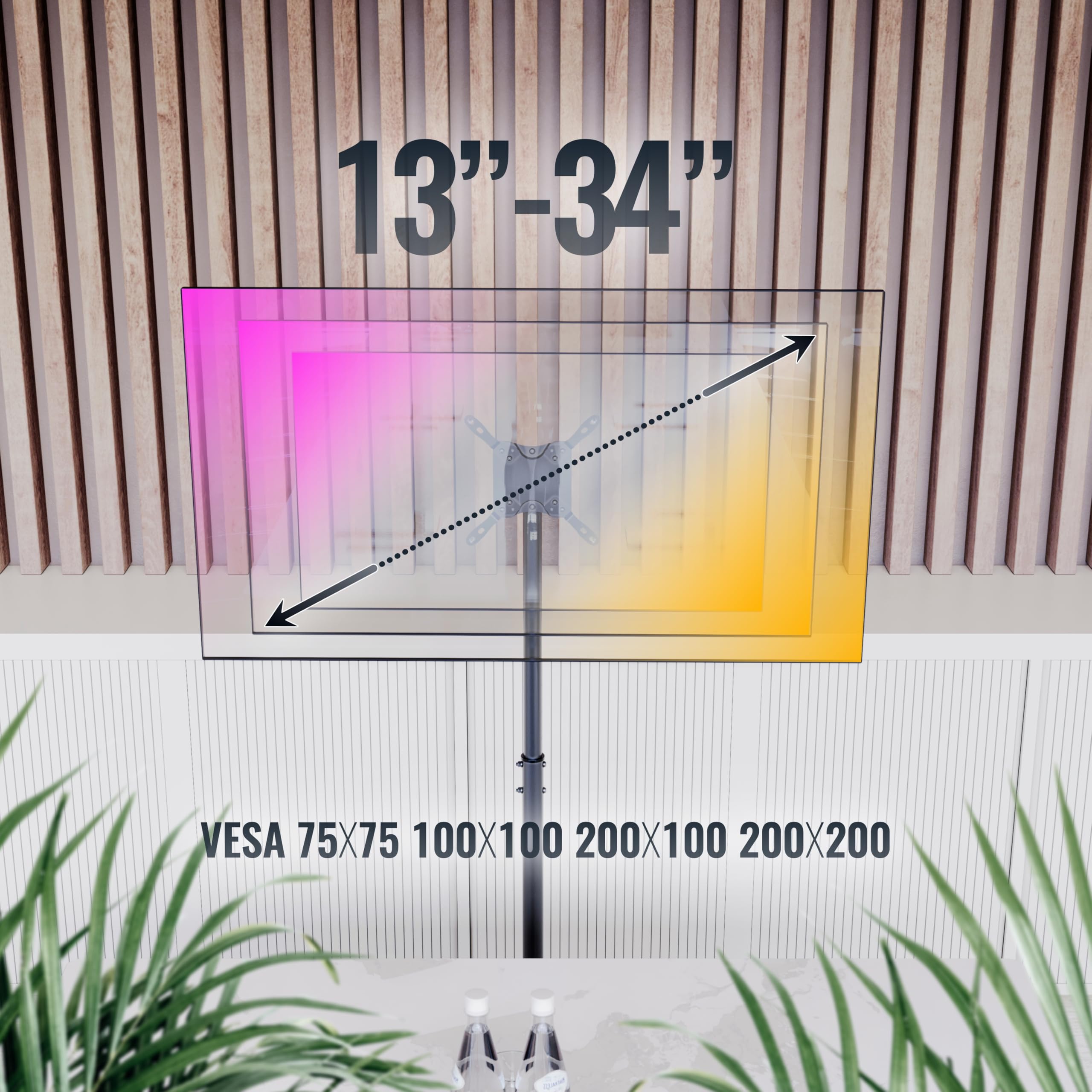 RICOO TV Ständer Neigbar Höhenverstellbar Universal für 13-42 Zoll