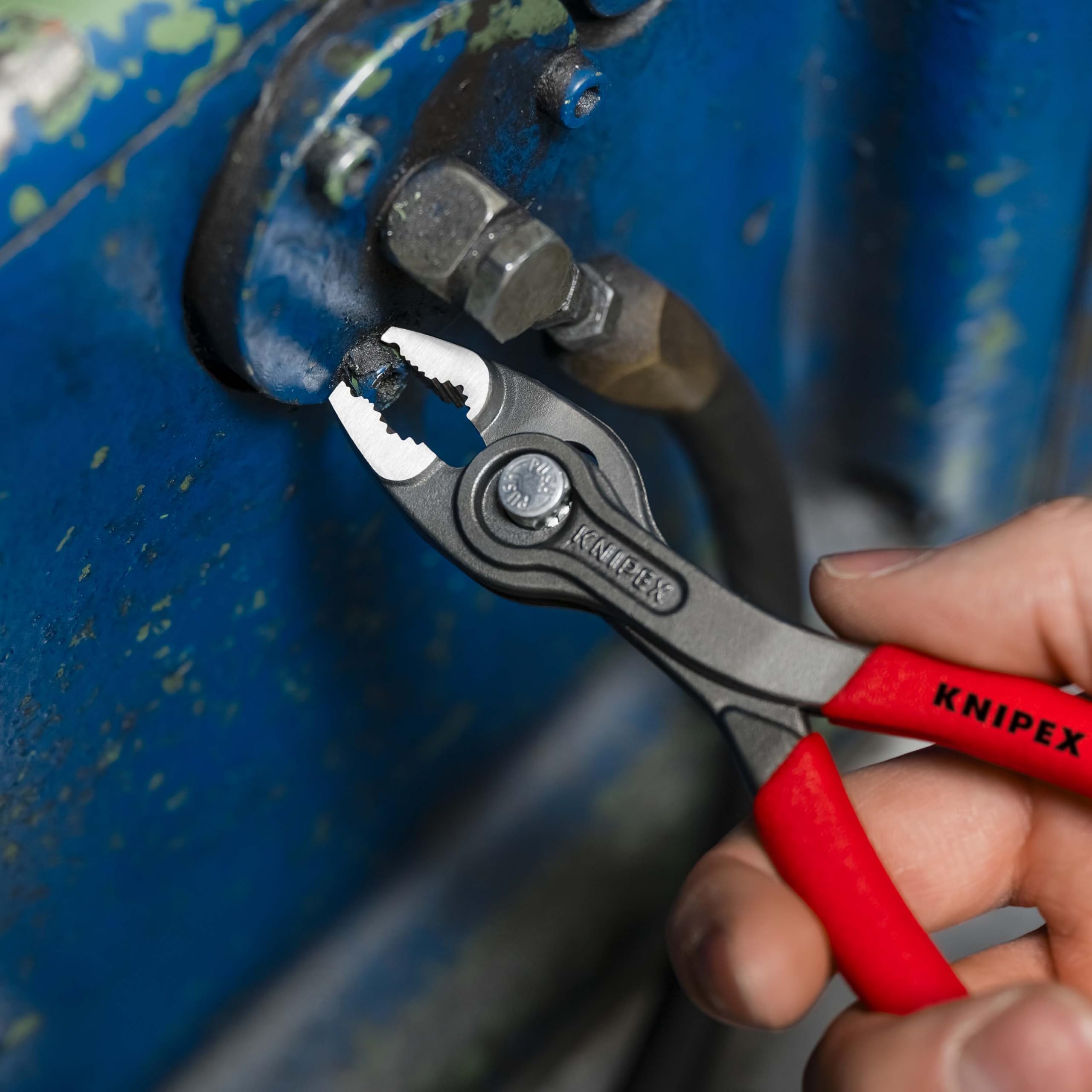 KNIPEX 82 01 150 TwinGrip Alicate de presión frontal y lateral, Mangos plásticos por inmersión antideslizantes gris atramentado, 150 mm