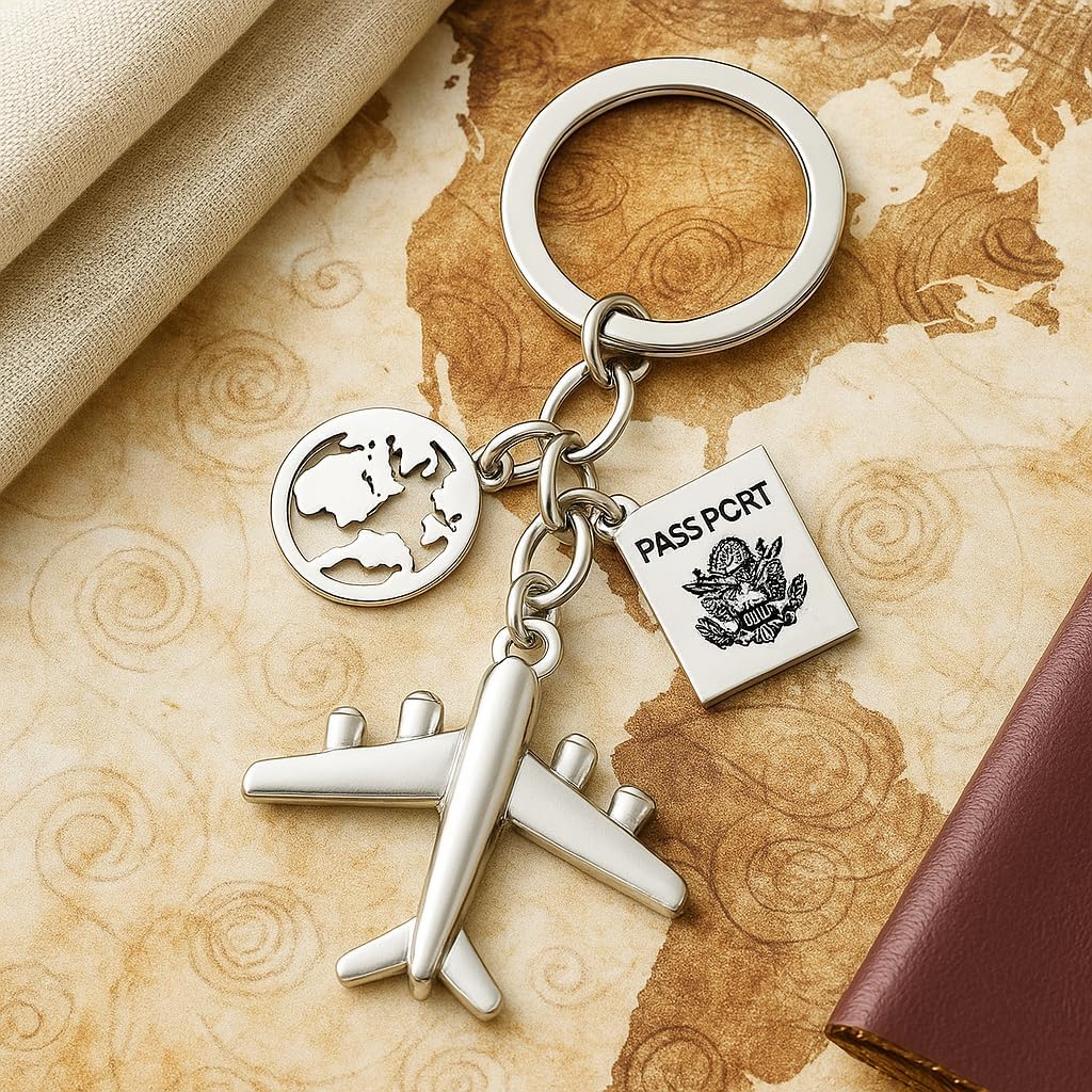 Airplane Keychain – 3D Airplane Model Key Chains for Bag Charms,Cool KeyChains Gifts for Mens Teens