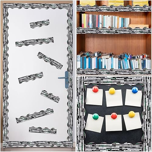 Vista 128 de Panelee Borde inspirador de confeti de 68.9 pies, borde de tablón de anuncios, mariposas, flores, abeja, espacio, inspirador, linda decoración