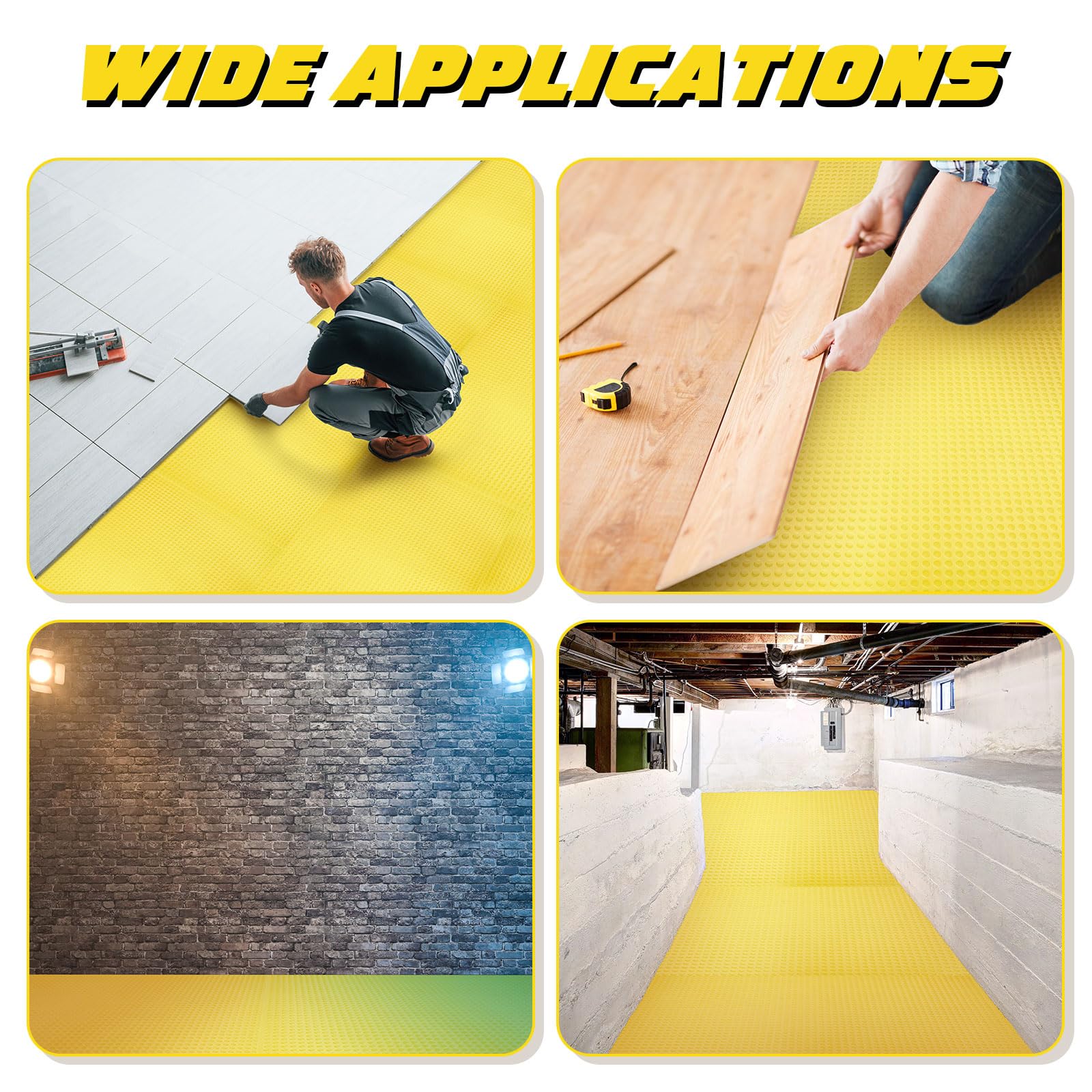 Custom Length Waterproof Shower Membrane Liner – 39.4 Mil Uncoupling Underlayment For Tile Floors, Walls, Basements, And Roofs (15ft Roll)