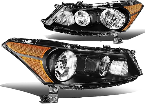 Auto Dynasty Conjunto de faros delanteros compatible con Honda Accord 2008-2012 de 4 puertas, sedán, conductor y pasajero, reemplazo de faros