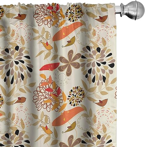 Miniatura 9 de Lunarable - Paneles de cortinas multicolor Amarillo y rojo,Negro y rosa,Bronceado oscuro,Verde,Naranja Marrón,Naranja y blanco,Naranja Amarillo,Rosa