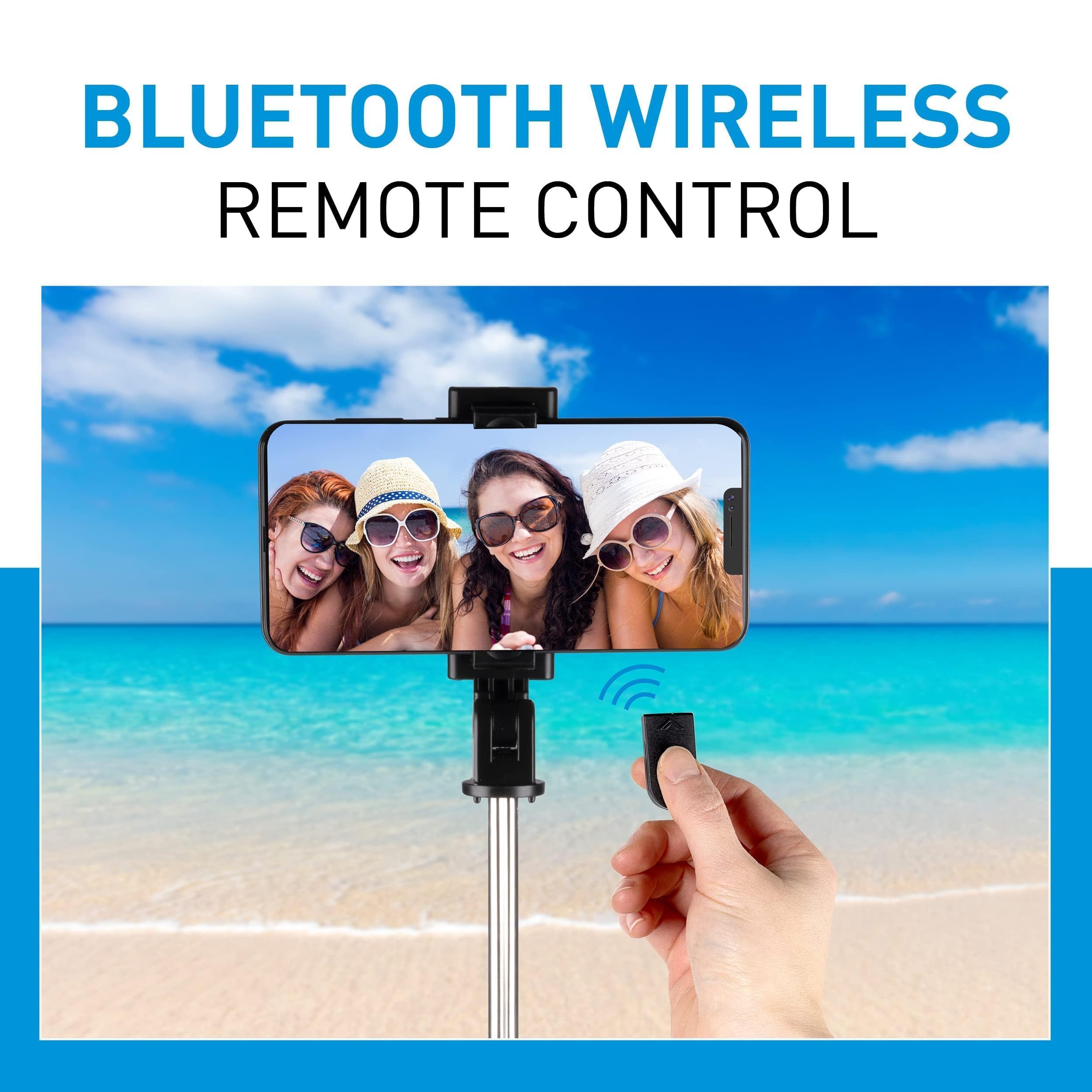 Grundig Kijek do selfie i statywu, statyw do smartfona, z pilotem zdalnego sterowania Bluetooth, smartfony od 58 do 100 mm, wysuwany od 19 do 70 cm, tworzywo sztuczne, czarny