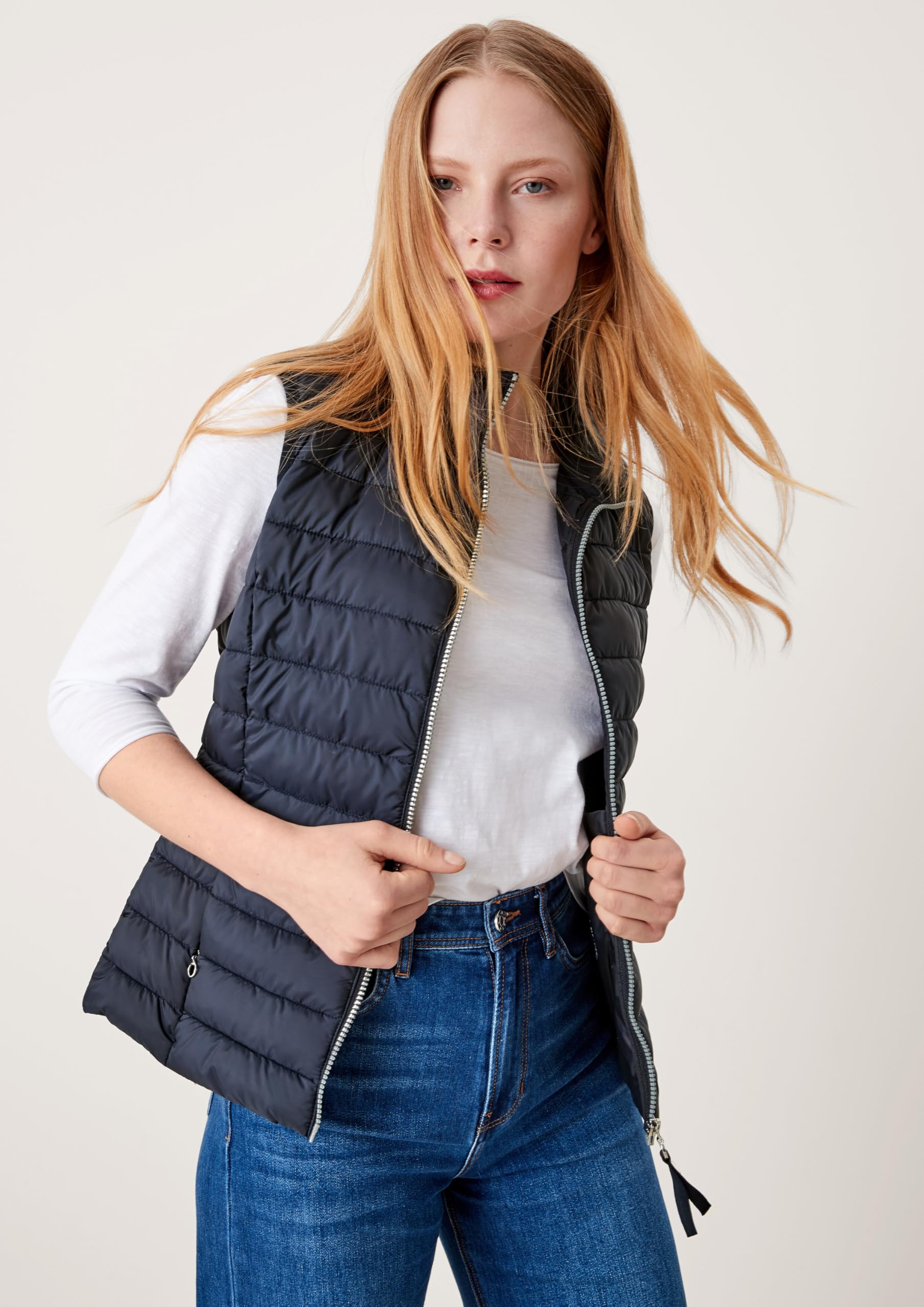 s.Oliver Donna 120.11.899.16.155.2116408 Gilet smanicato REGULAR FIT, Marina Militare, 40