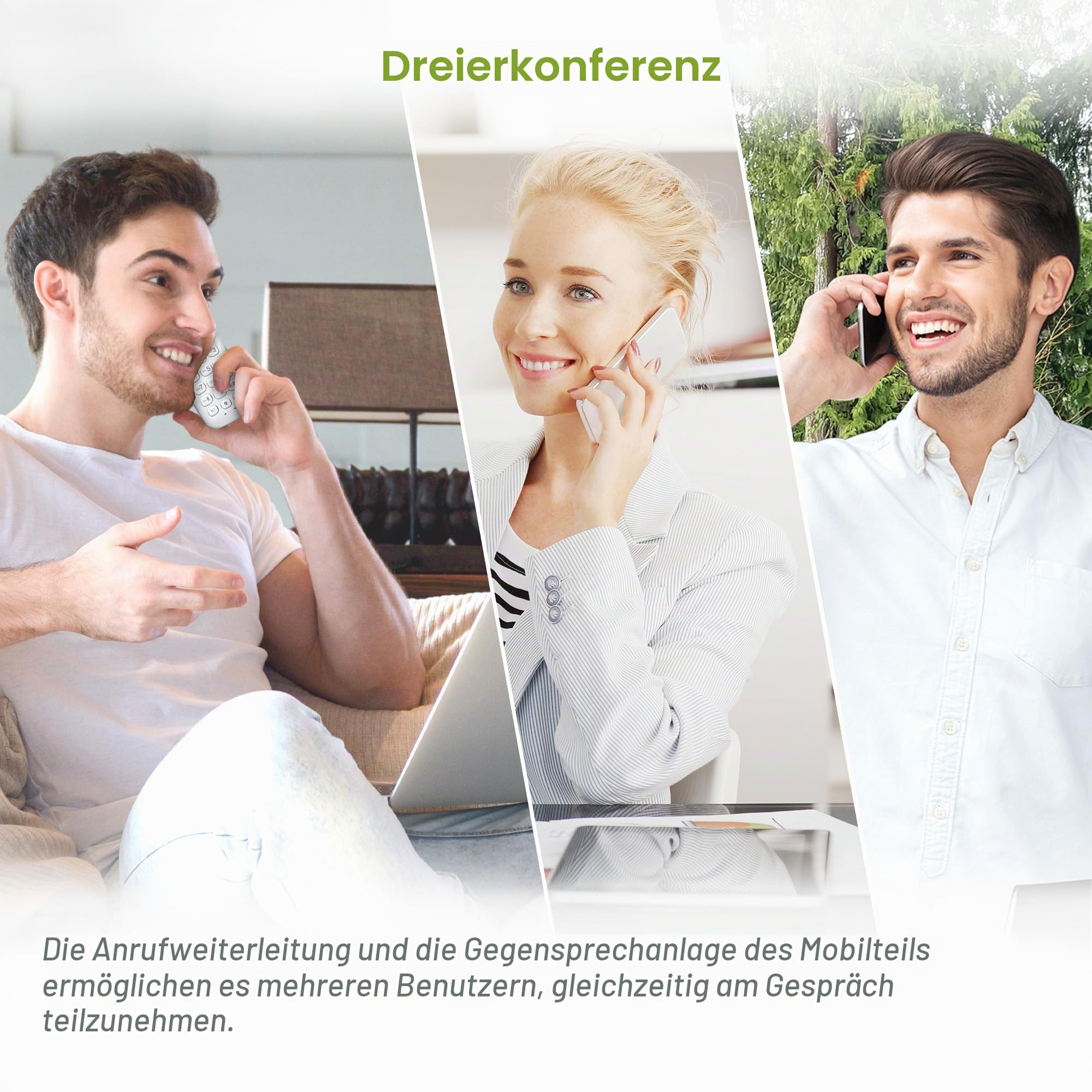 (Französische Fassung) VTech CS1501 Schnurloses DECT-Telefon mit Zwei Mobilteilen, Anrufsperre, Anruferkennung/Anklopfen, Freisprecheinrichtung, beleuchtetem Display und beleuchteter Tastatur