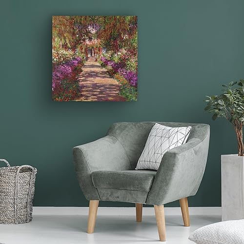 Miniatura 4 de Trademark Fine Art ' Un camino en el jardín de Monets ' lienzo estirado por Claude Monet 18x18