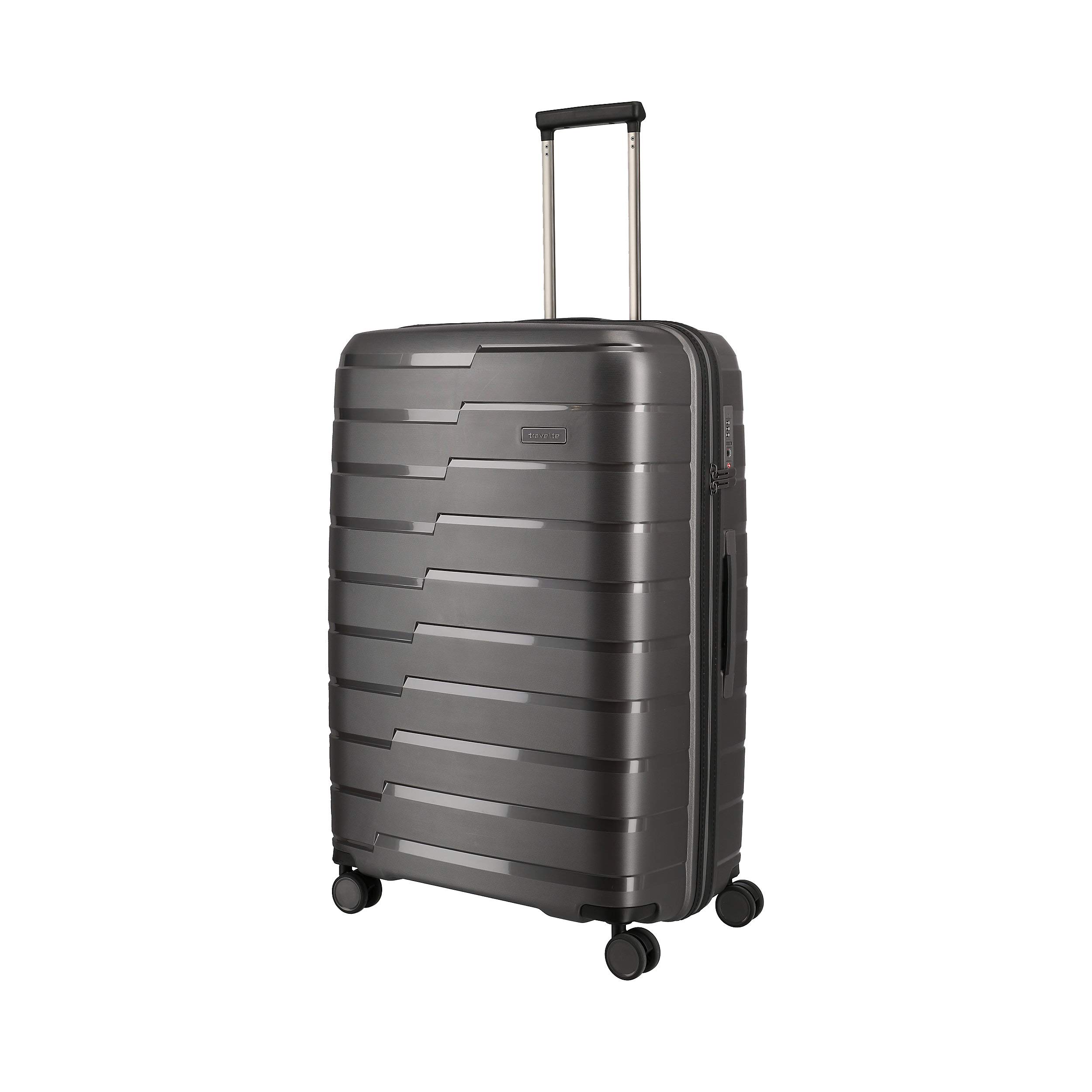 Travelite Koffer L AIR BASE – mit TSA Schloss – 77 cm, 105 Liter, Anthrazit