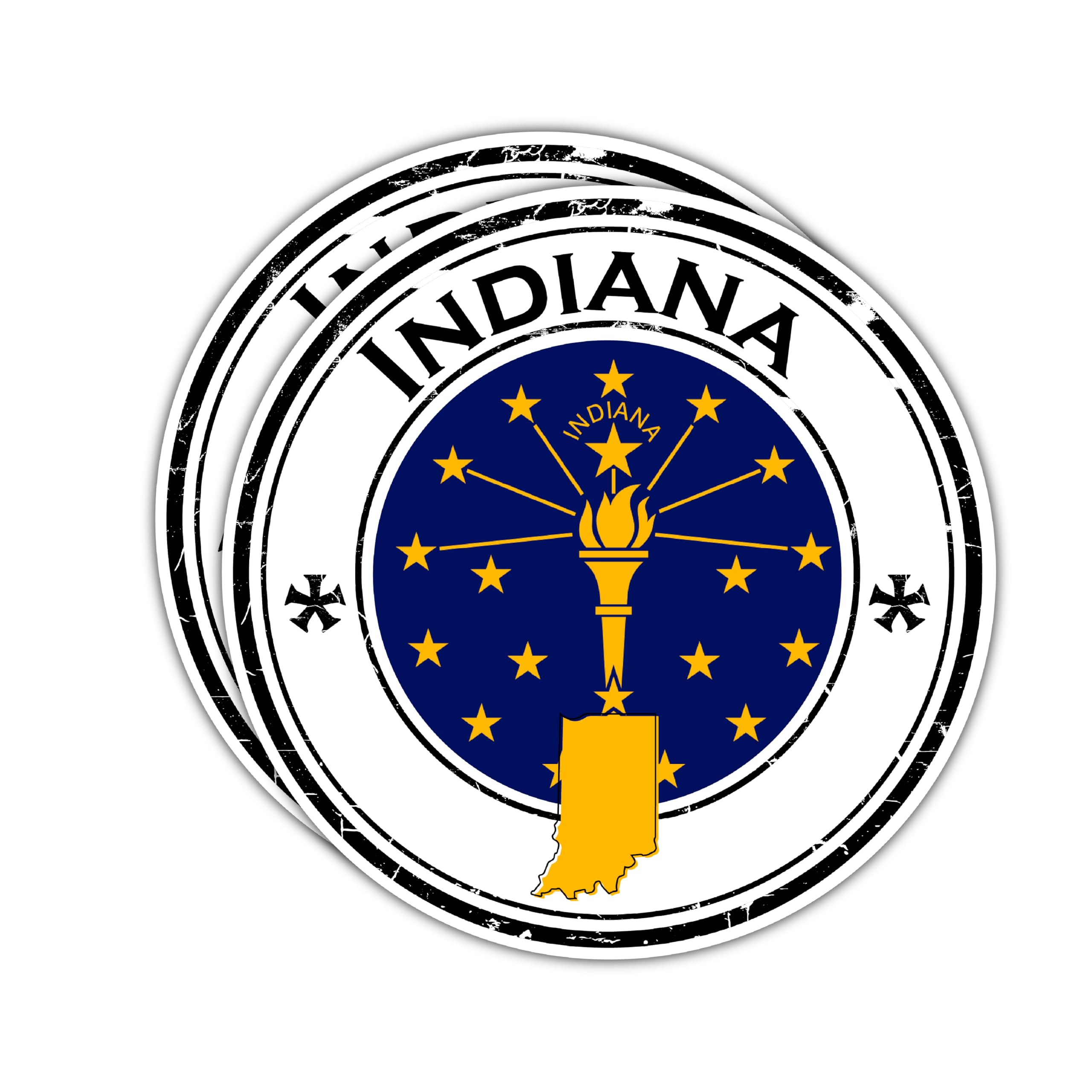 2 Pcs Indiana Sticker USA States Stickers | Weatherproof Vinyl Decals | Waterproof Stickers for Water Bottle, Laptop, Passport, Notebook, Scrapbook,