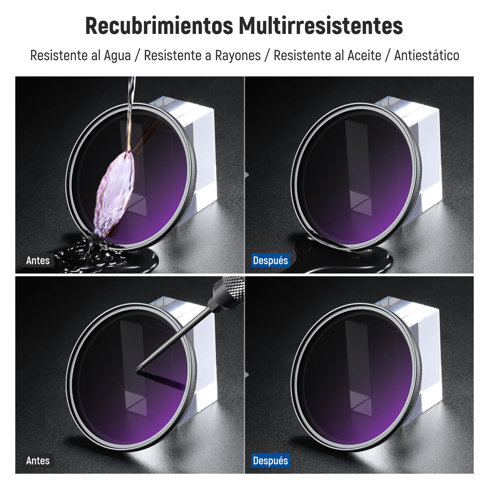 NEEWER 67mm Filtro ND Variable (ND8-2000), True Color & Pasos Duros, Filtro Lente Densidad Neutra Limitada de 3 a 11 Pasos para Cámaras DSLR sin Espejo, Cristal Óptico Multicapa, Marco Alumnio