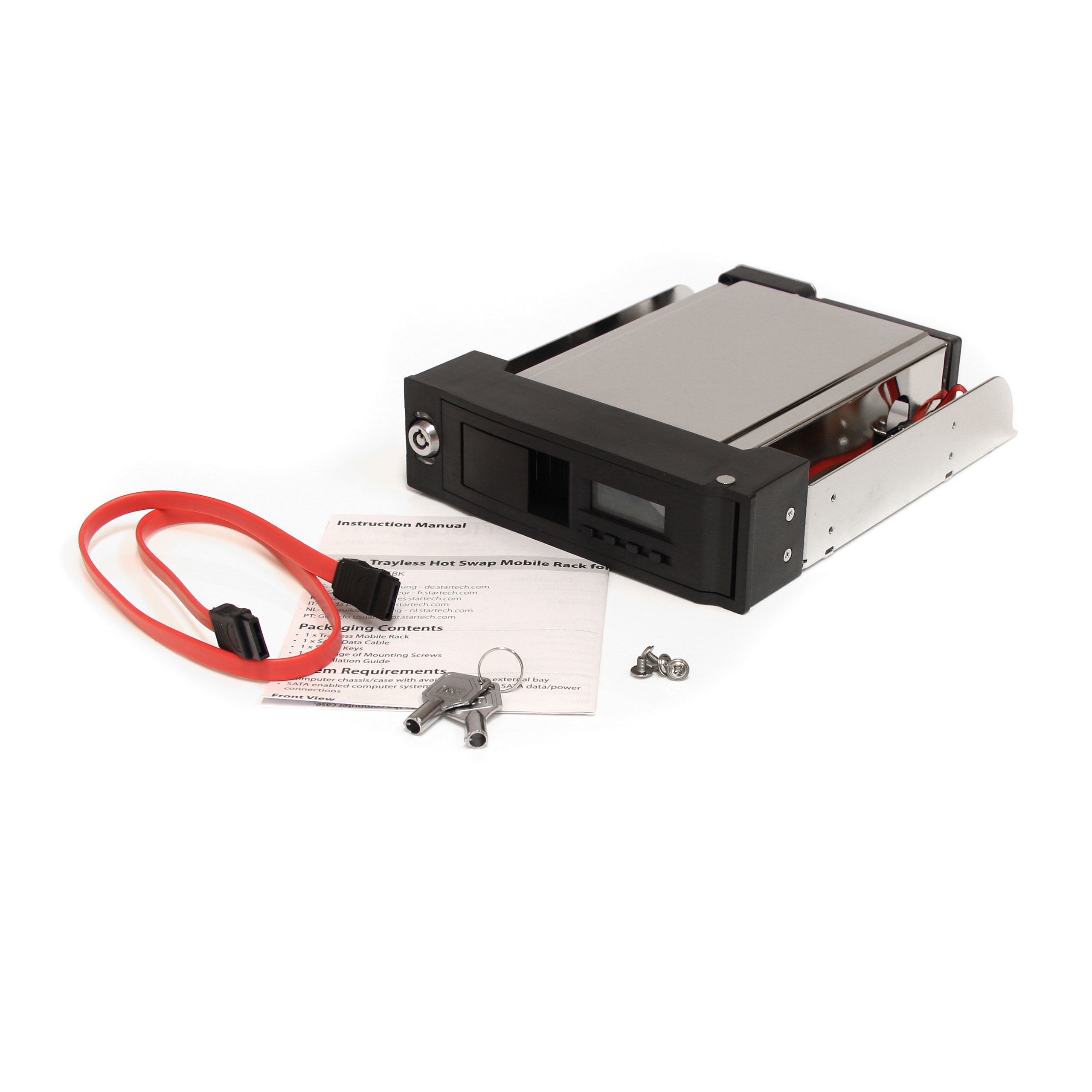 StarTech.com Rack Amovible 5.25" sans Tiroir pour Disque Dur 3.5" - Avec Ecran LCD - Hot Swap - Tiroir HDD 3.5 pouces (HSB110SATBK)
