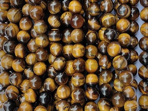 Miniatura 1 de Cuentas de ojo de tigre amarillo de 0.236 pulgadas, 60 cuentas redondas sueltas y lisas para hacer joyas, manualidades, 1 hebra (cuentas de ojo de