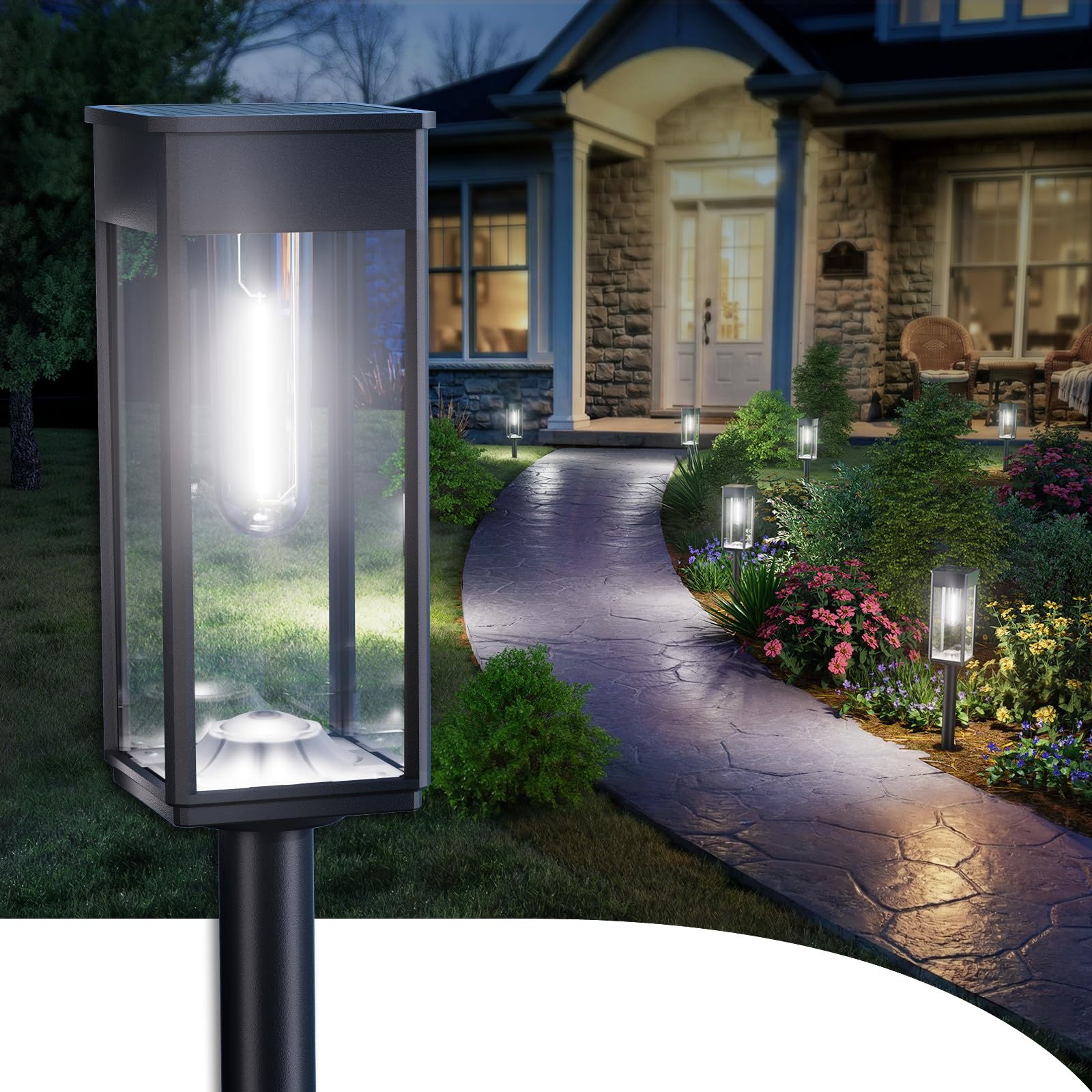 ALFIOT SUPER BRIGHT Solar Pathway Lights Outdoor