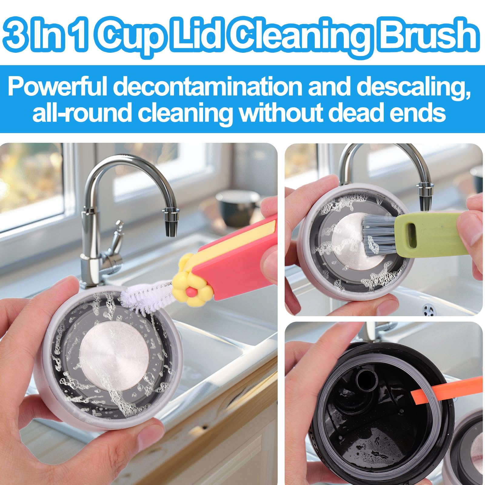 3 In 1 Cup Lid Gap Cleaning Brush Set - Lesotho - View #8