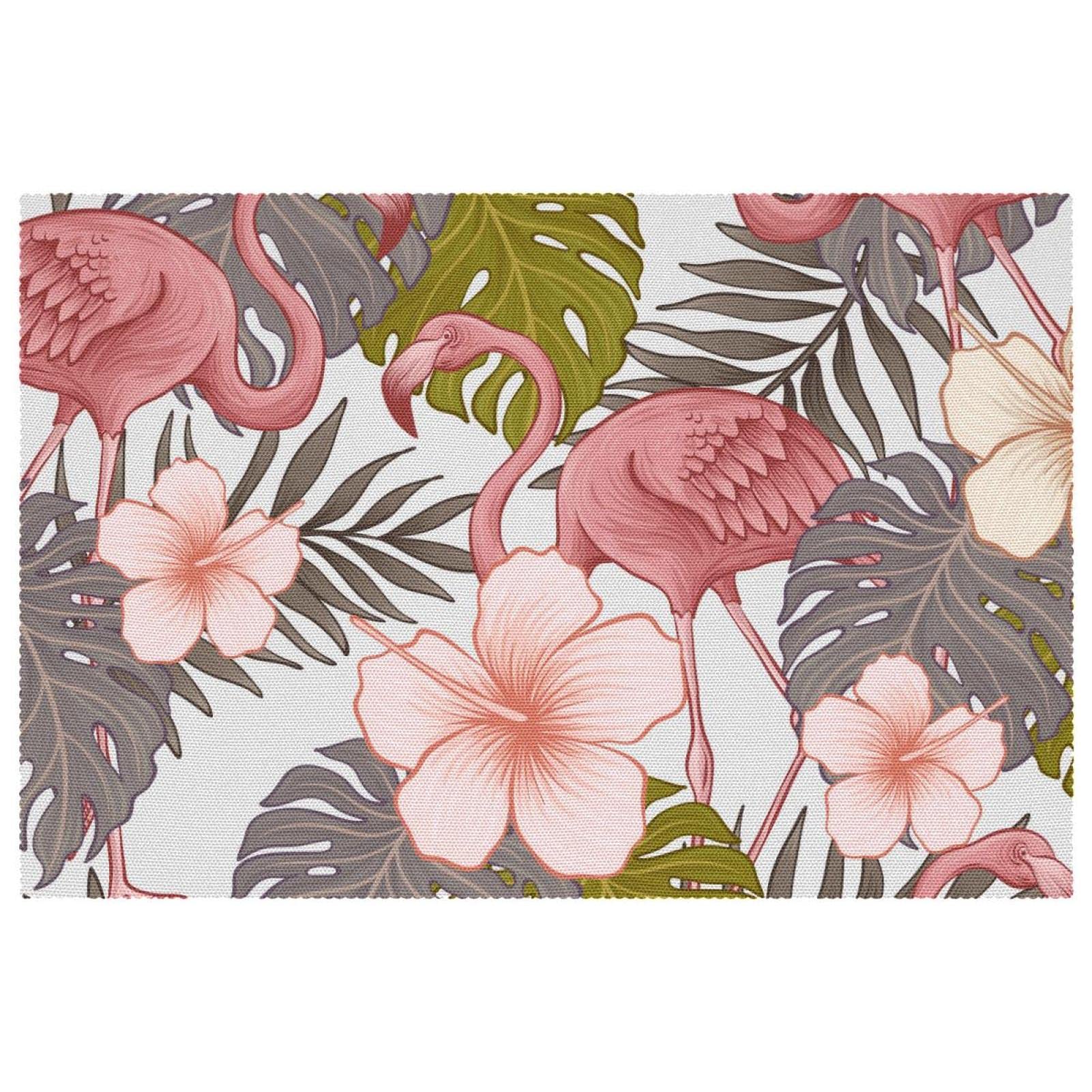 Set de table fleurs tropicales résistant chaleur lavable pour grand repas