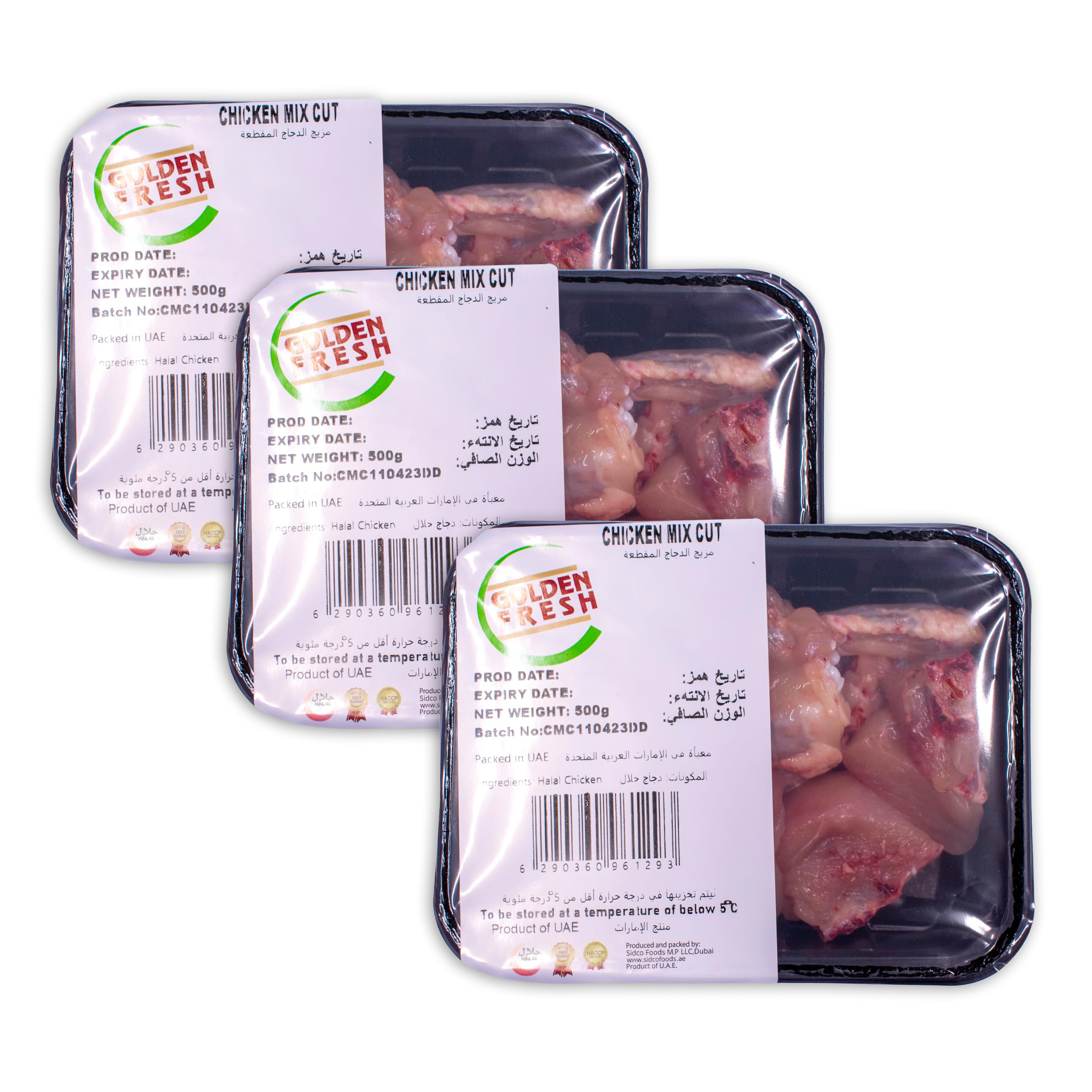 Golden FreshChilled Chicken Mix Cut | Combo Offer | 1.5 kg | 3 × 500g Pack