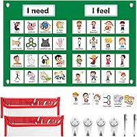 Vista 1 de KIKIGOAL Tabla de sentimientos para suministros de maestros preescolares, tabla de bolsillo de aprendizaje socioemocional, gestión