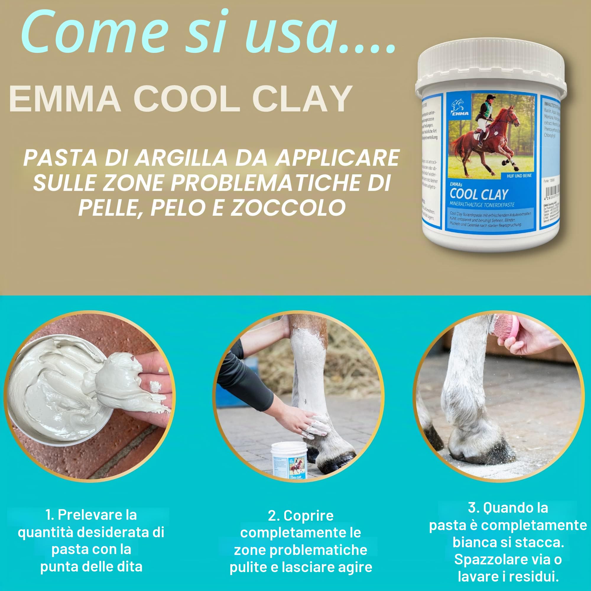 argilla acetica ⇒ argilla cavallo I balsamo per cavalli I pasta con pomata all'arnica argilla minerale I pasta di argilla curativa rinfrescante I gel I gel all'arnica muscoli tendini legamenti 1,5Kg