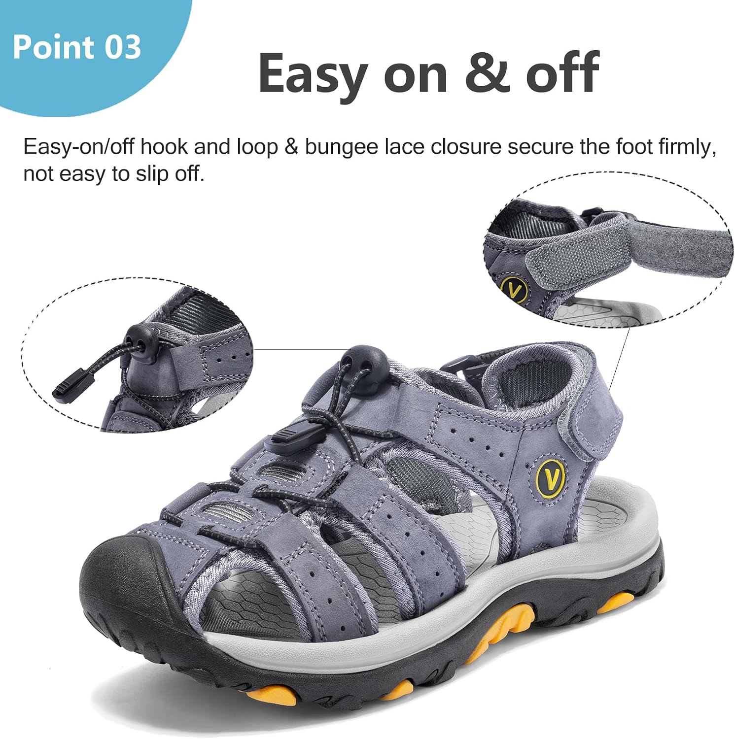 Kids Sandals Boys Summer Outdoor Unisex Closed-Toe Sport Sandals Non-Slip Lightweight Athletic (Toddler/Little/Big Kid)