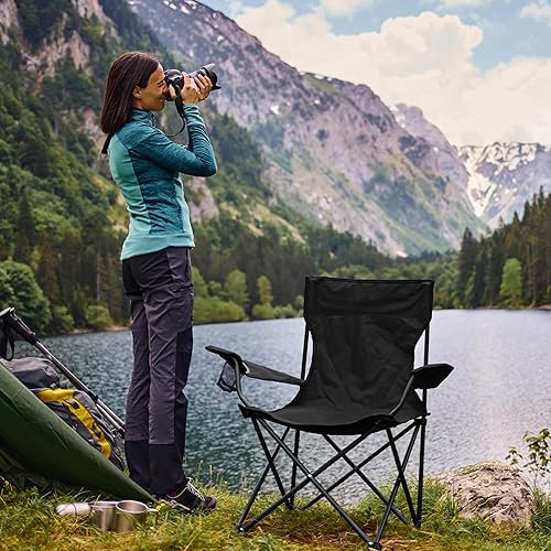 Miniatura 7 de 2 Pack Portable Camping Chairs Folding Lawn Chair Outdoor Lightweight Beach Chair with Cup Holder & Carry Bag for Outside Sports, Fishing, Hiking,